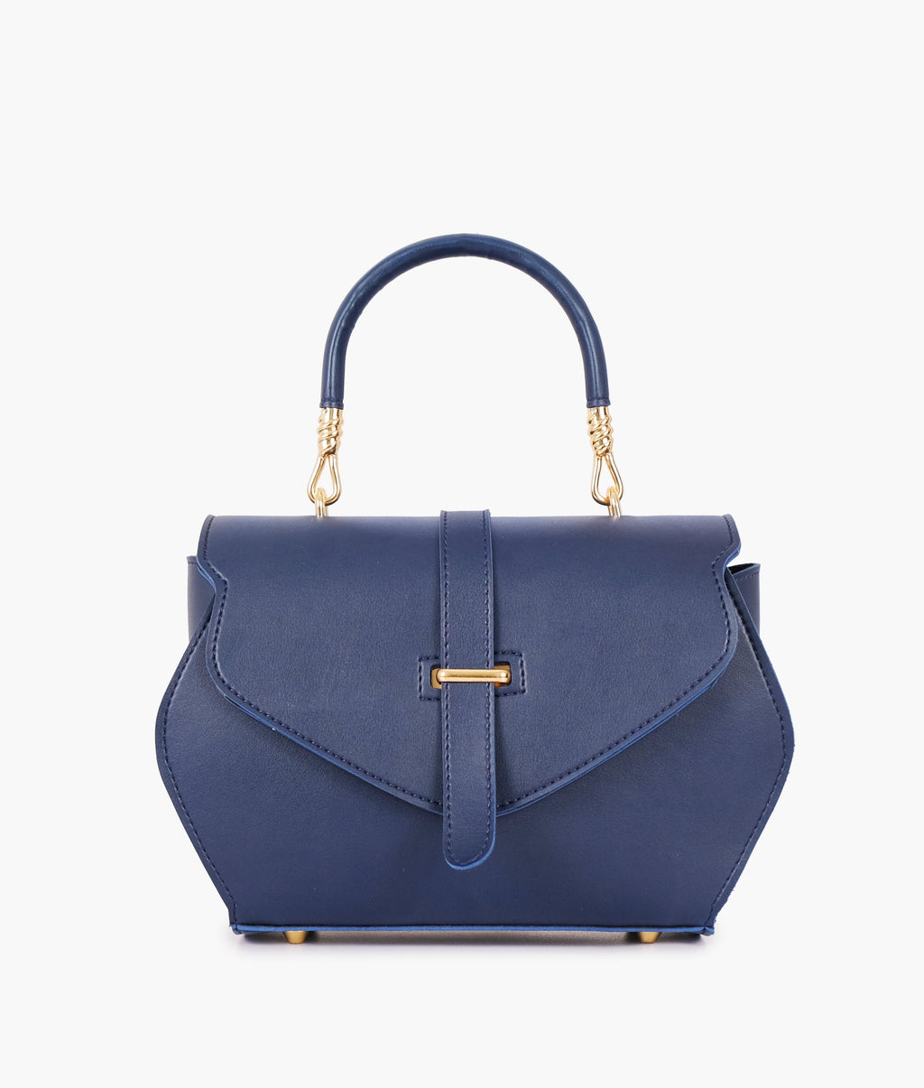 Z.B - Blue top-handle hexagon bag