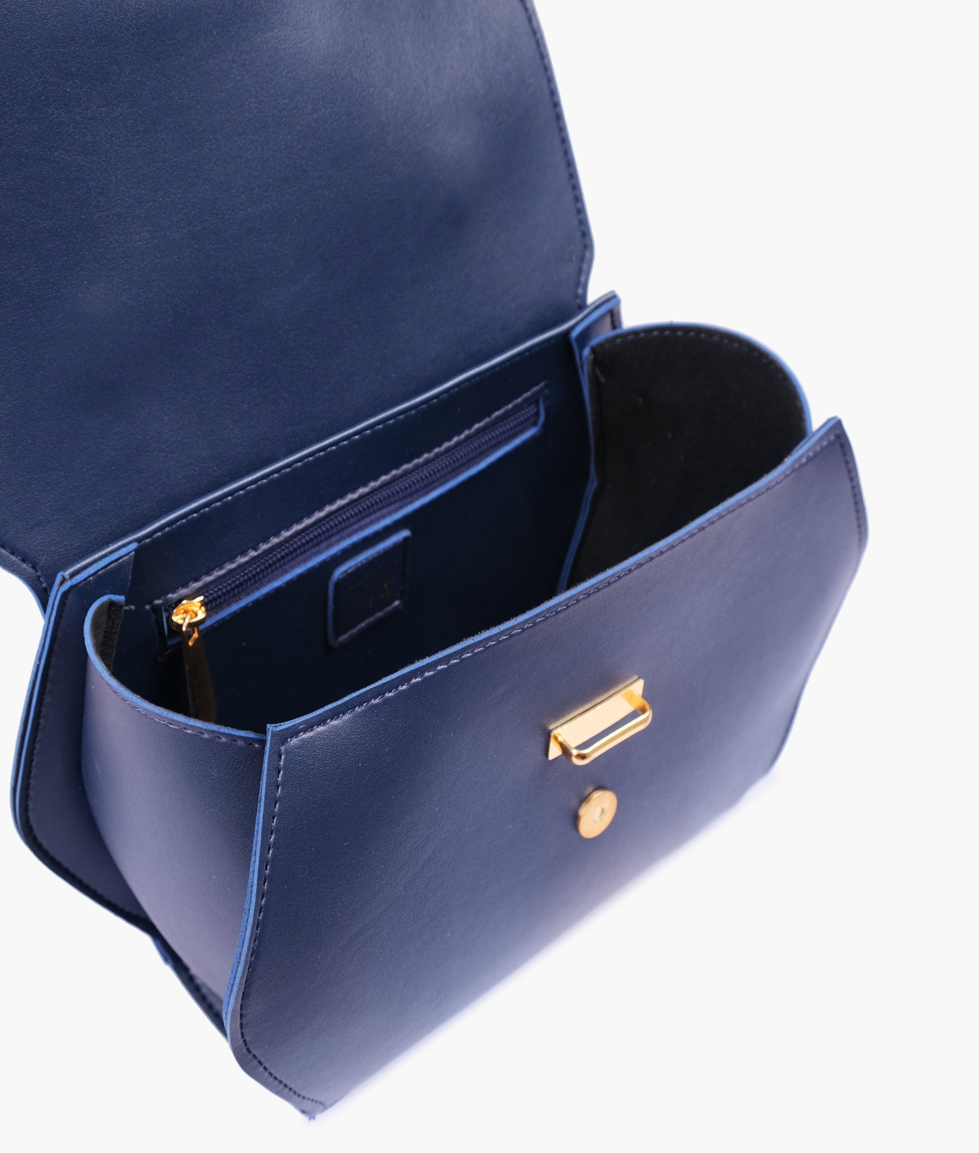 Z.B - Blue top-handle hexagon bag