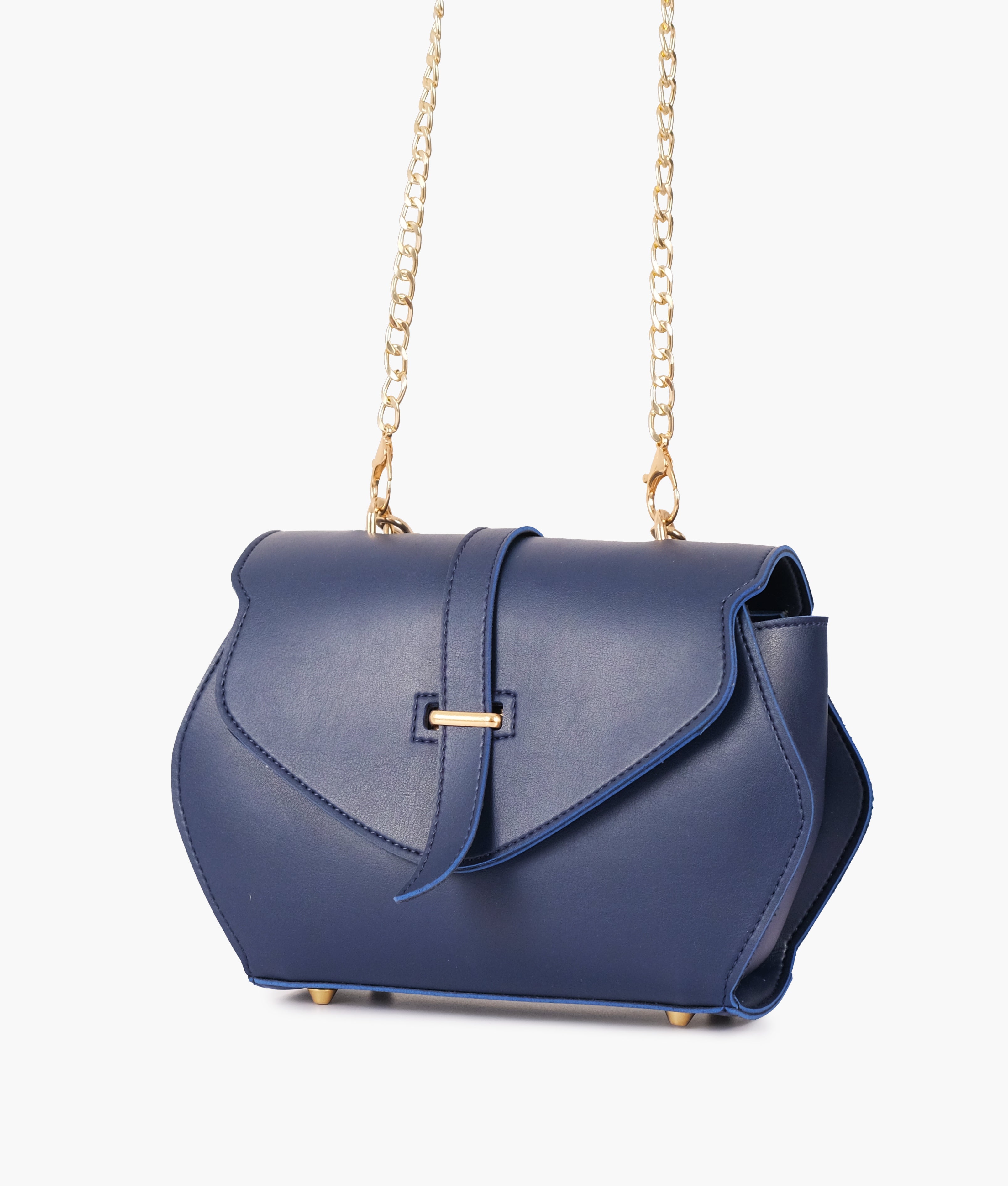 Z.B - Blue top-handle hexagon bag