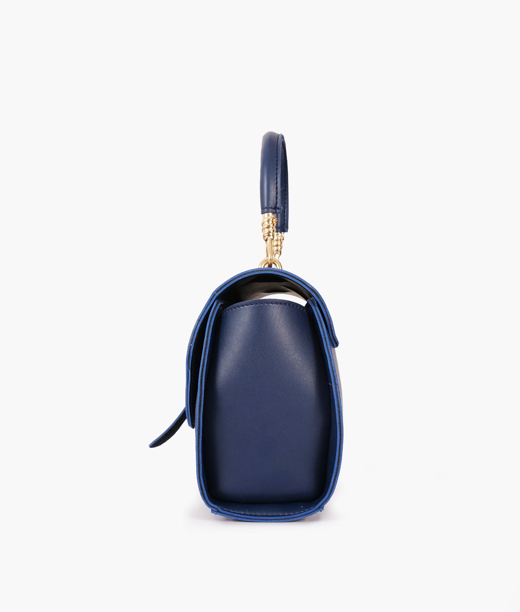 Z.B - Blue top-handle hexagon bag