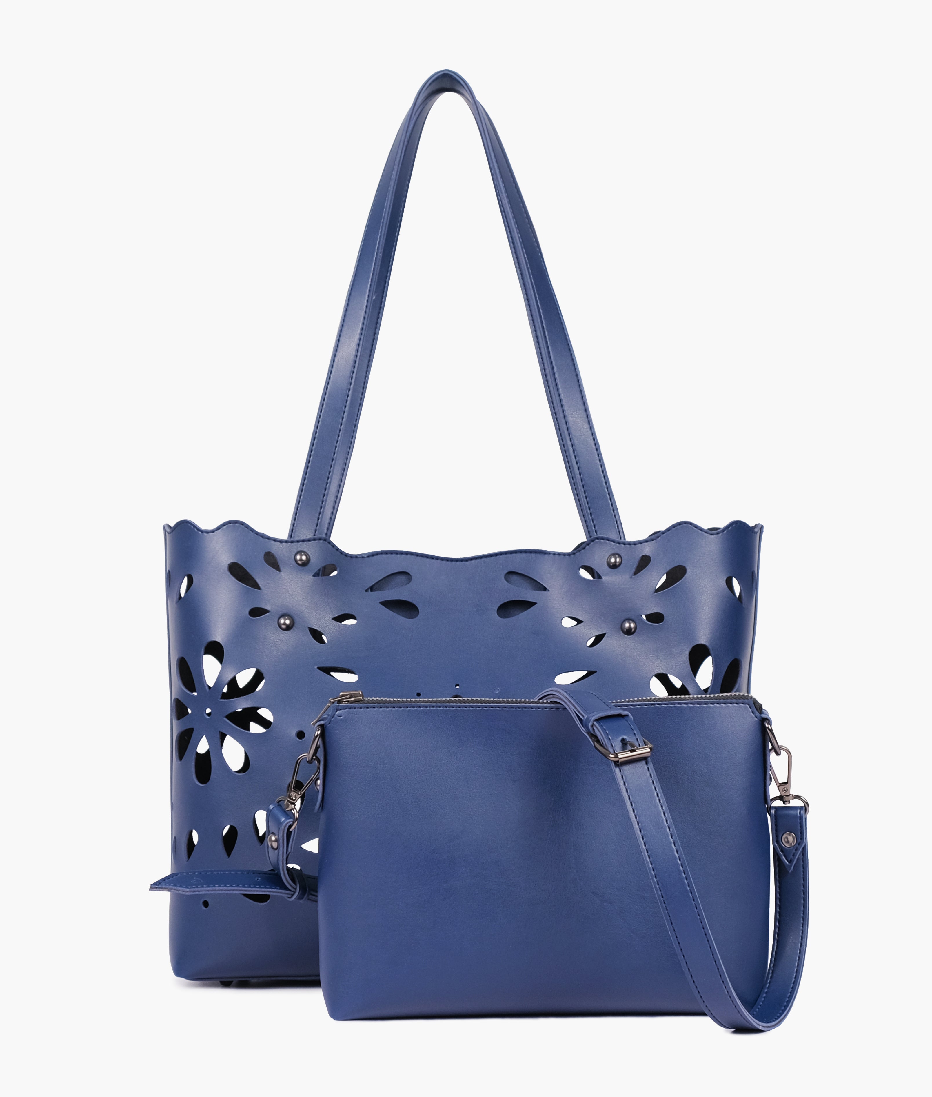 Z.B - Blue two-piece floral tote