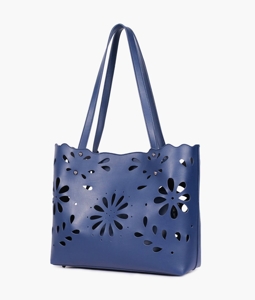 Z.B - Blue two-piece floral tote