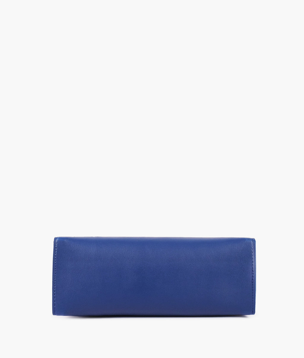 Z.B - Blue zipper shoulder bag with long handle