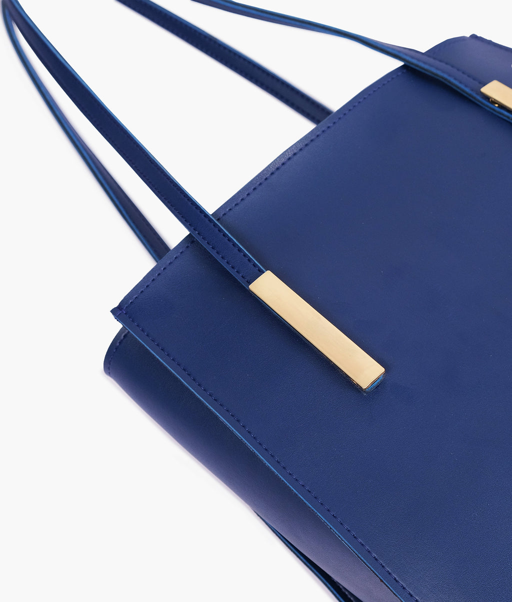 Z.B - Blue zipper shoulder bag with long handle
