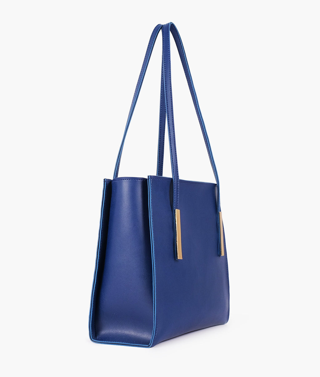 Z.B - Blue zipper shoulder bag with long handle