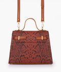 Z.B - Brown crocodile cross-body bag with top-handle