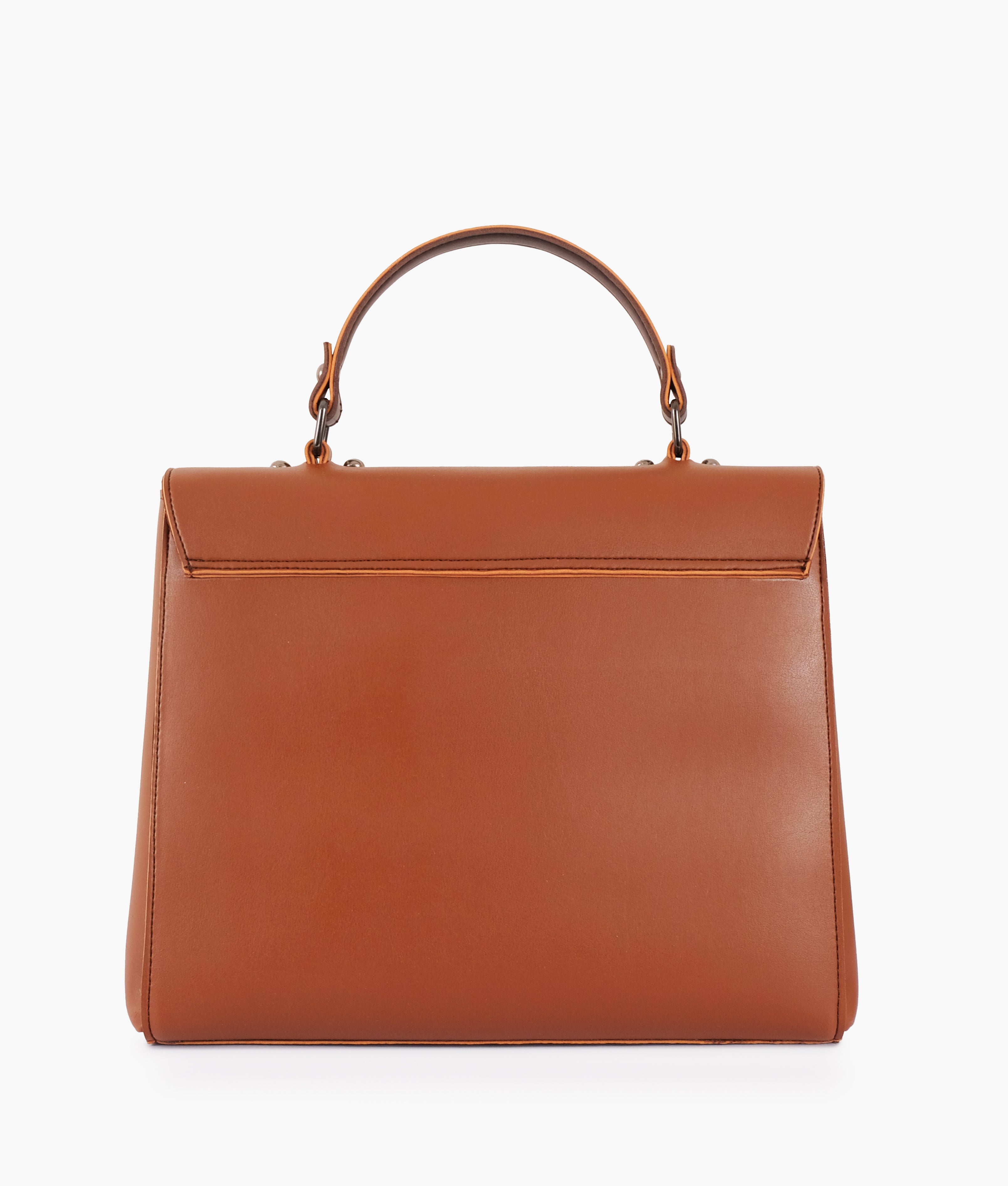 Z.B - Brown flap-over top-handle bag