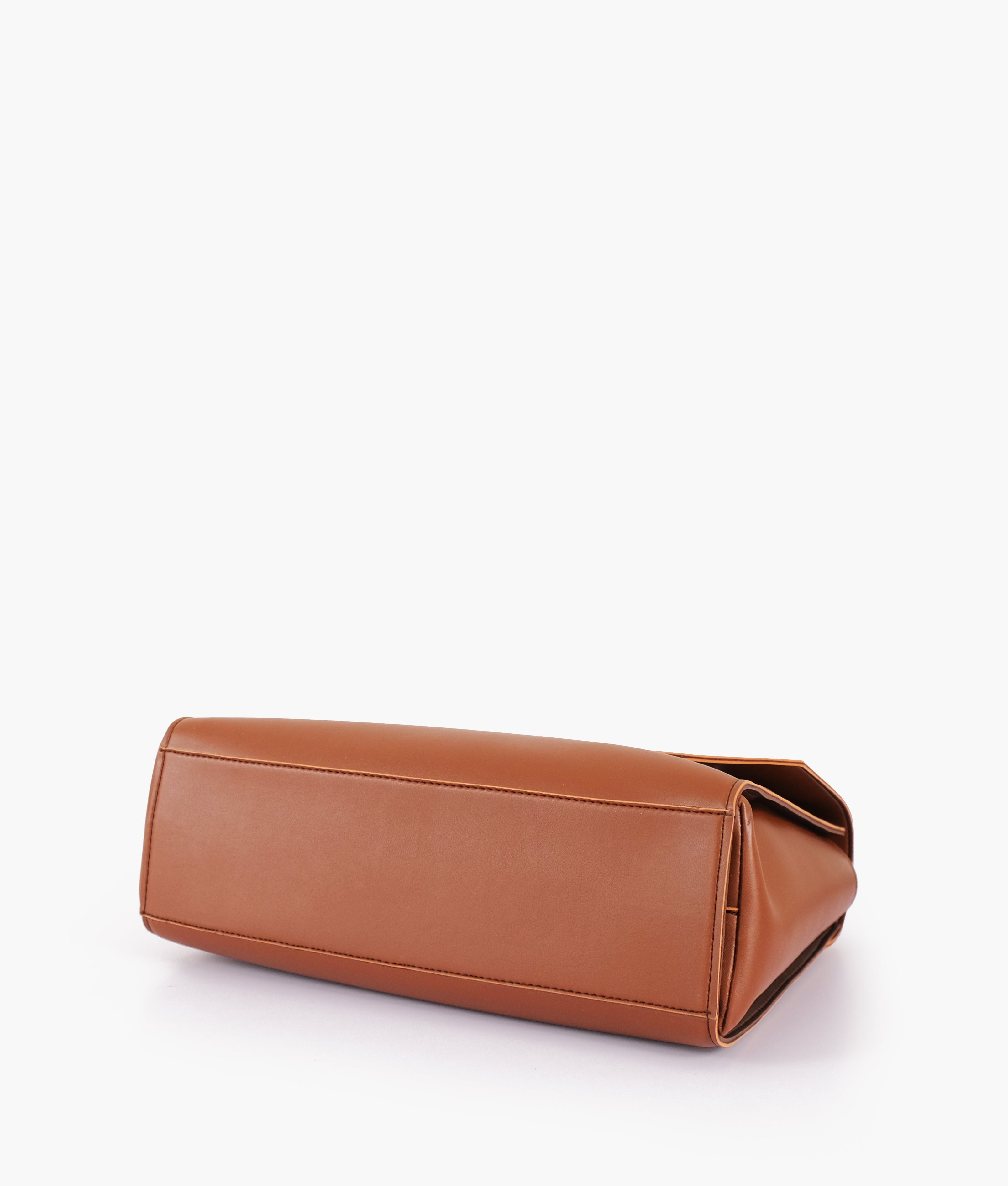 Z.B - Brown flap-over top-handle bag