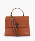 Z.B - Brown flap-over top-handle bag