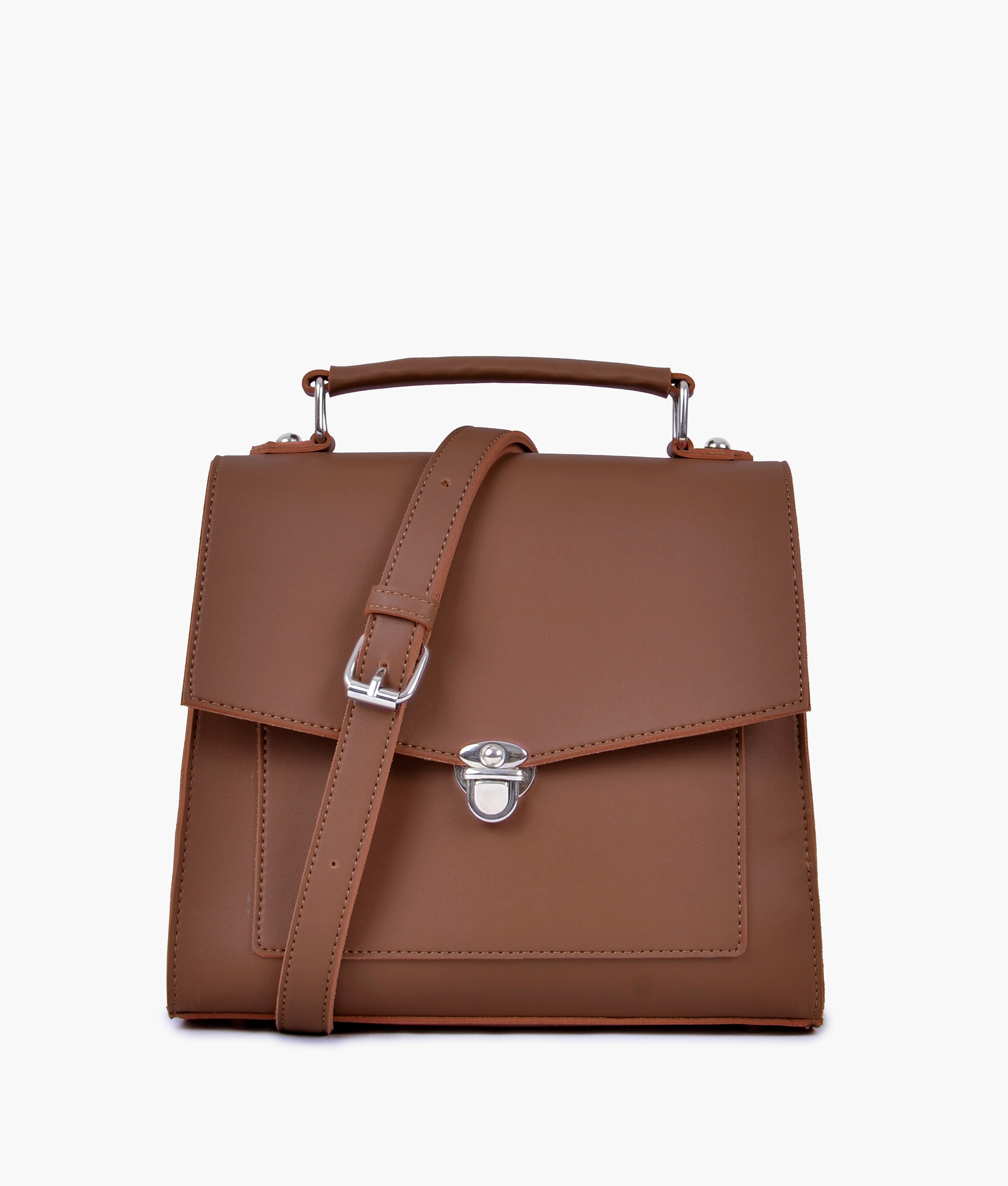 Z.B - Brown push-lock messenger bag