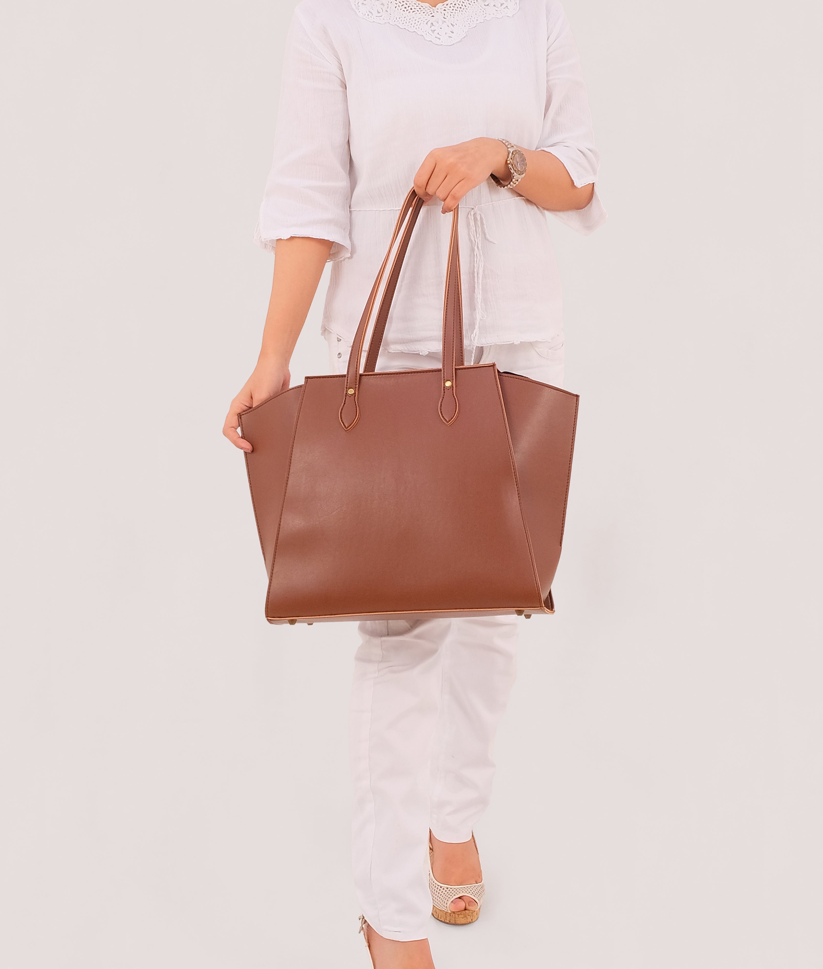 Z.B - Brown classic tote bag