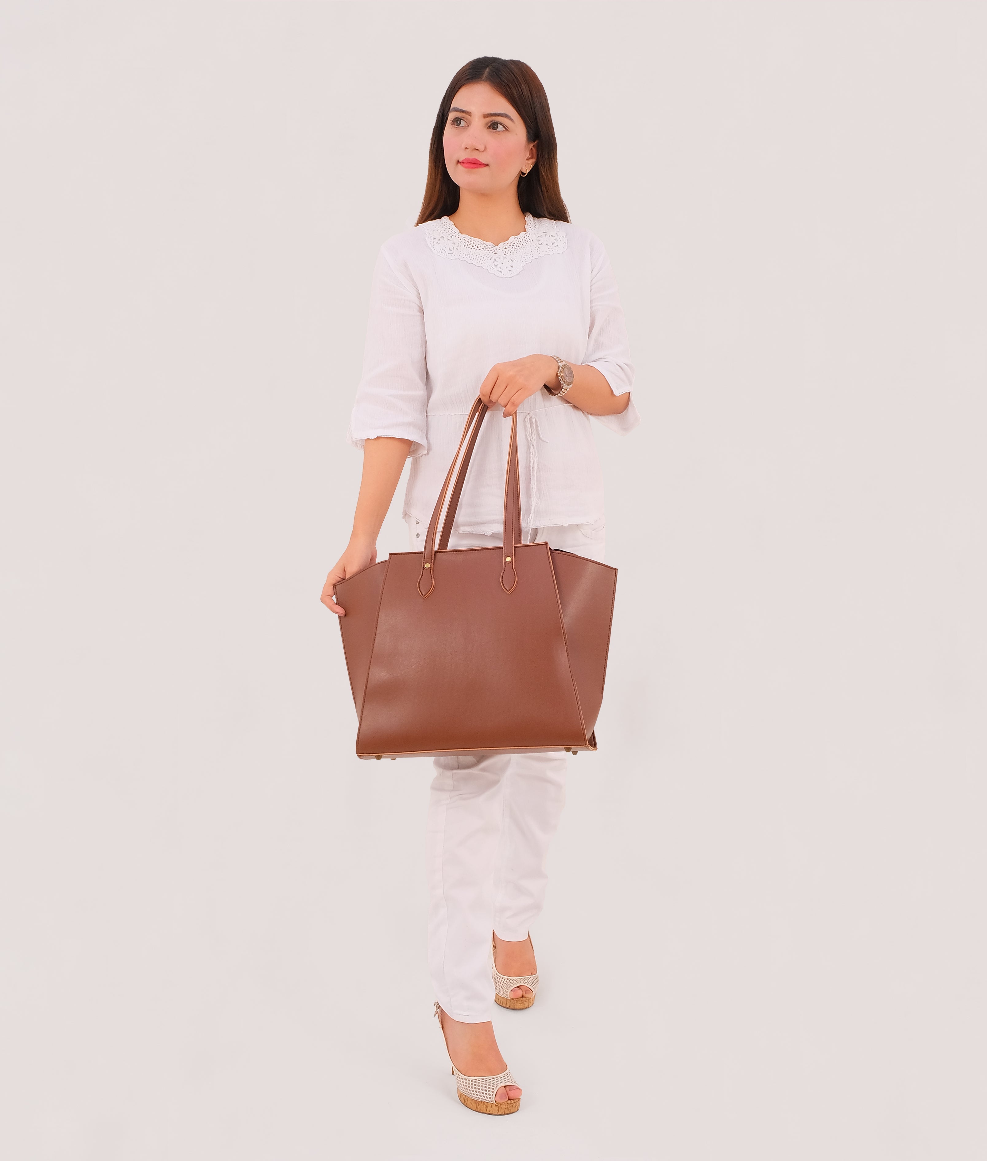 Z.B - Brown classic tote bag
