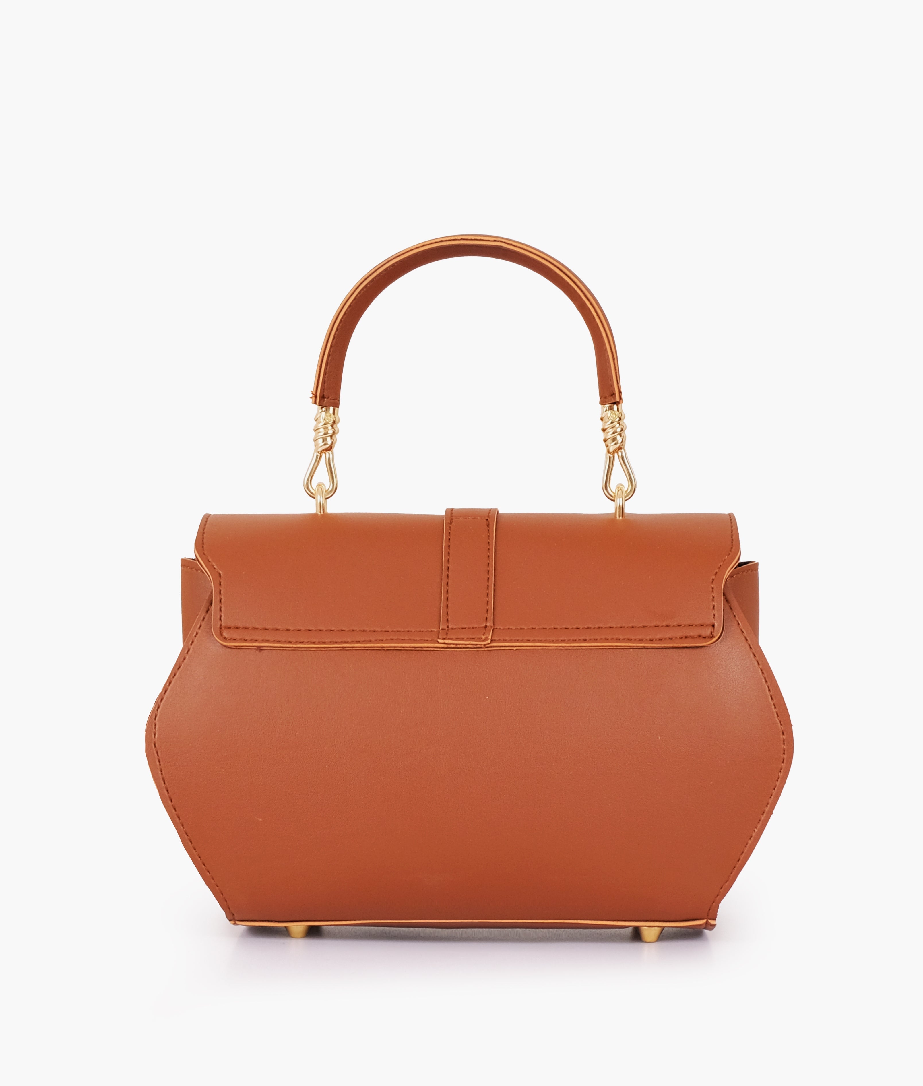 Z.B - Brown top-handle hexagon bag
