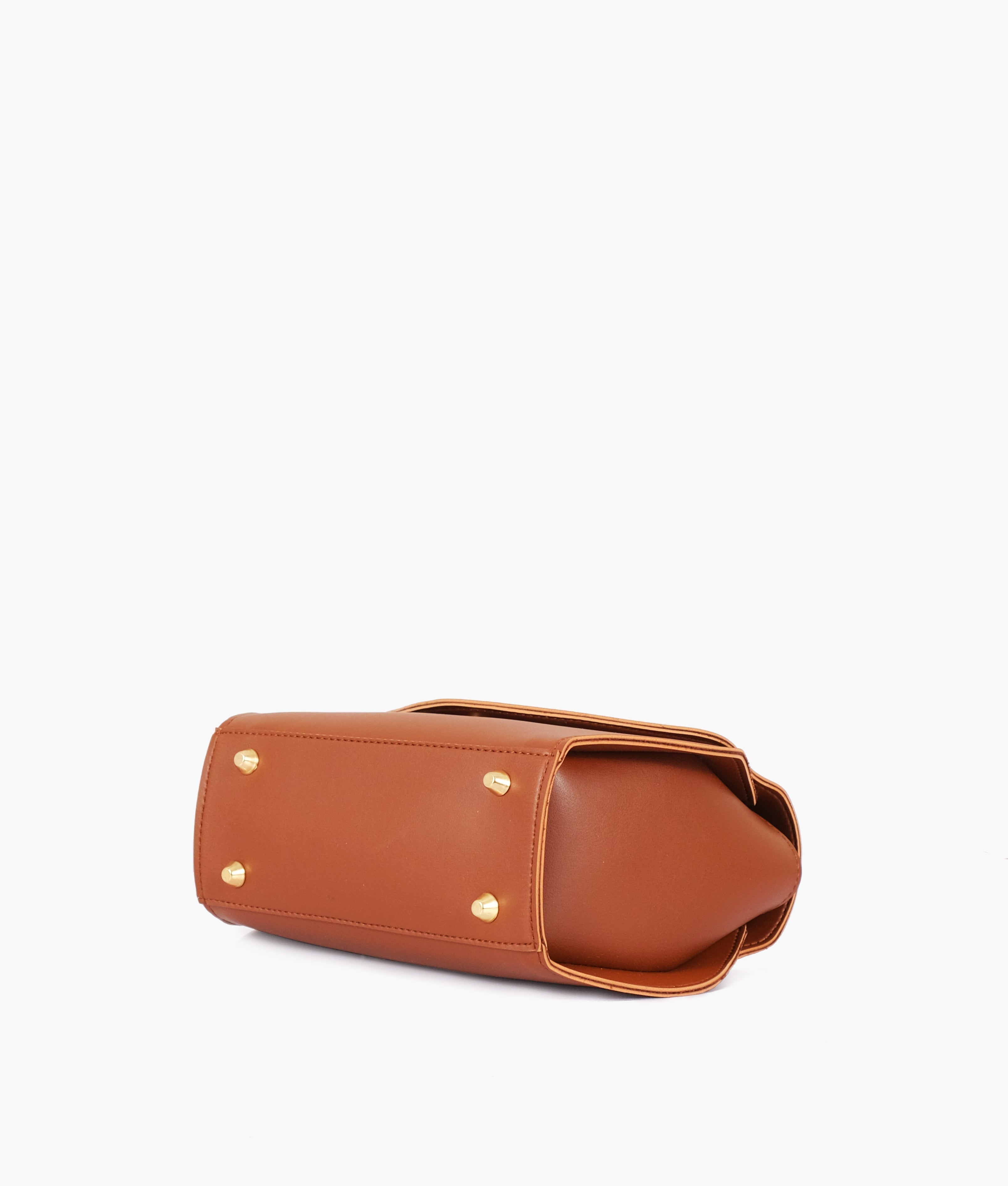Z.B - Brown top-handle hexagon bag