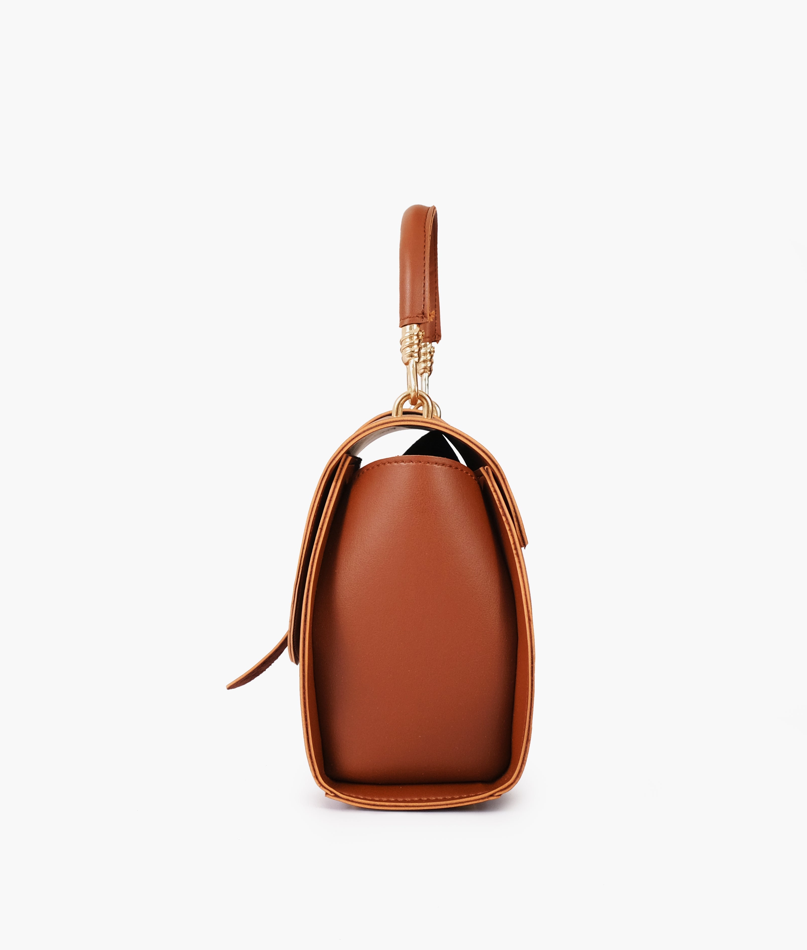 Z.B - Brown top-handle hexagon bag