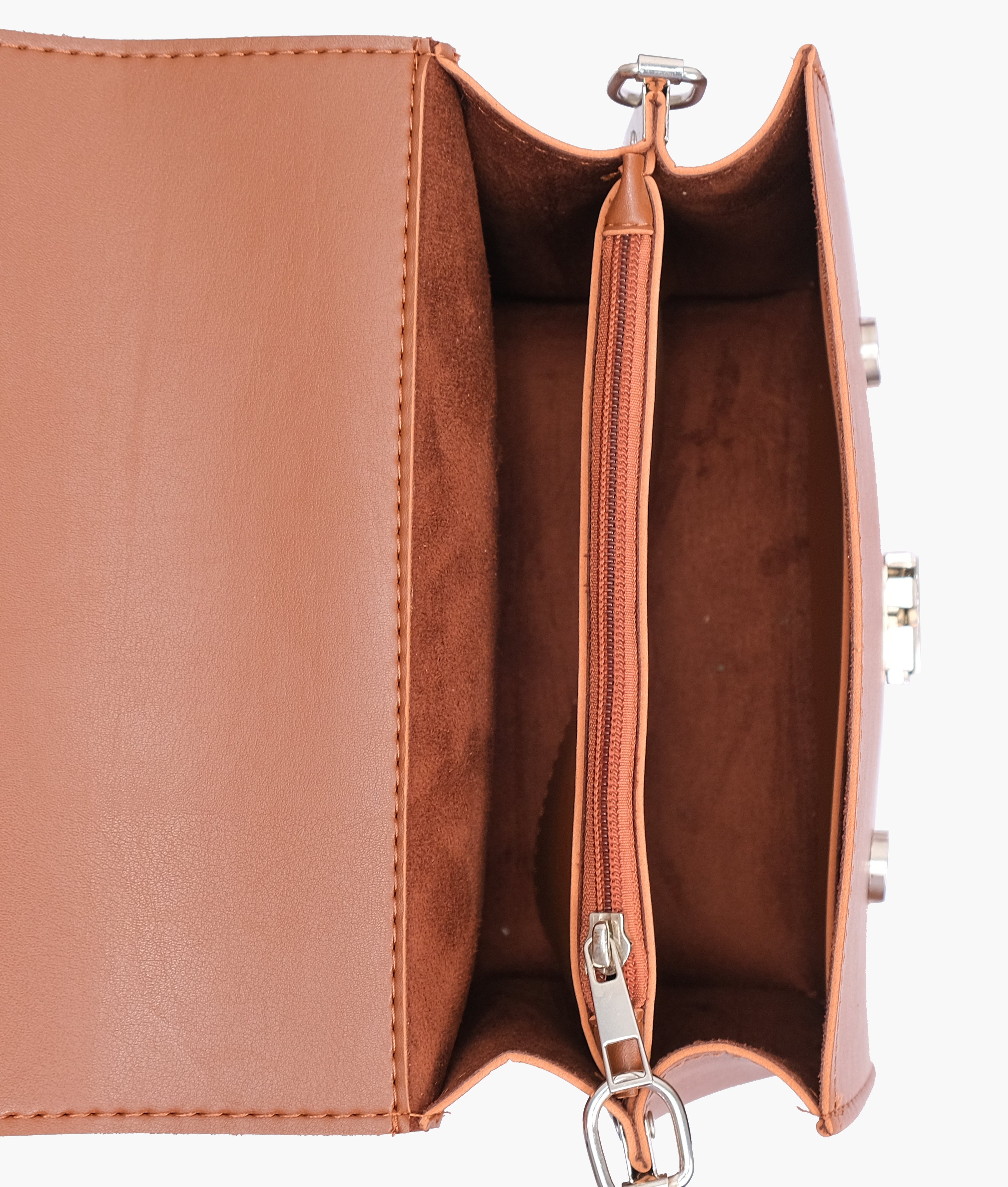 Z.B - Brown top-handle mini cross-body bag