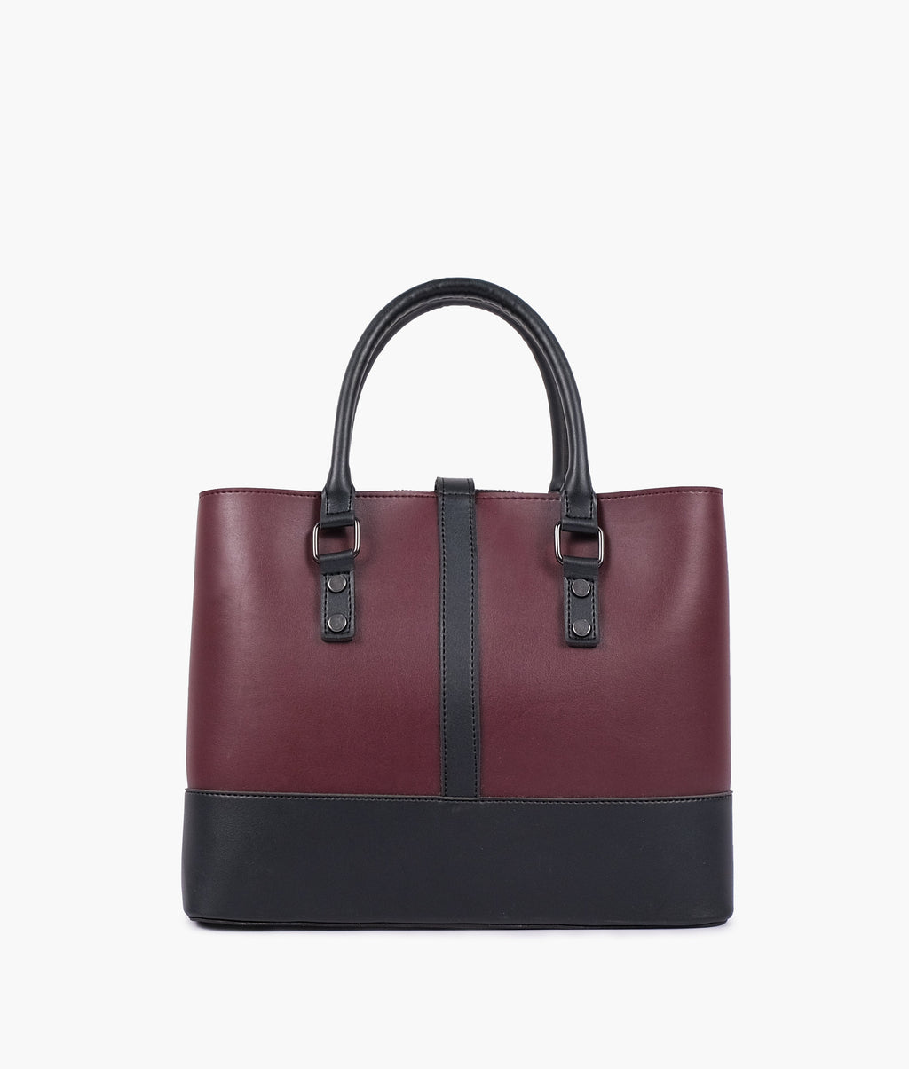 Z.B - Burgundy and black multi-compartment shoulder bag