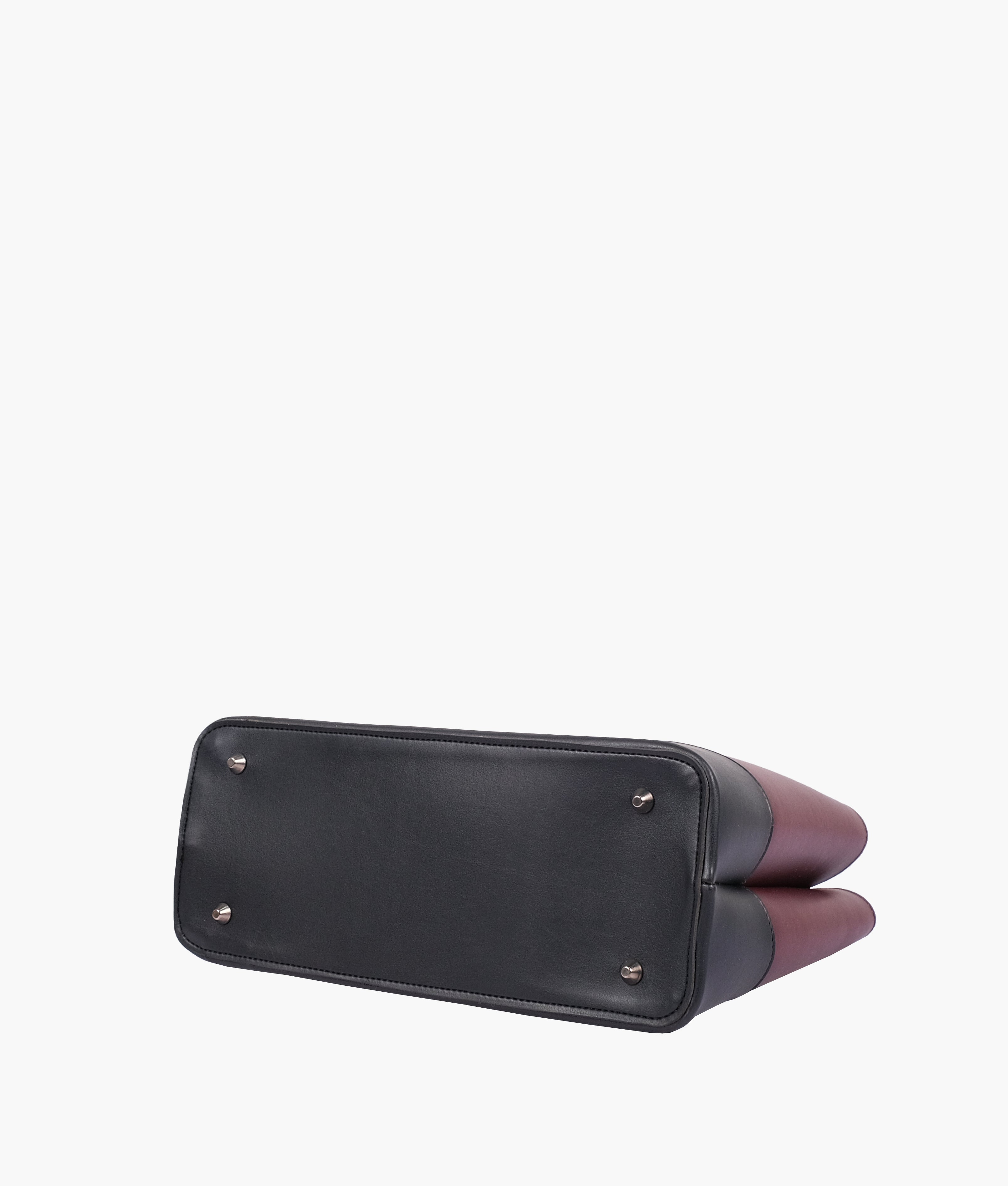 Z.B - Burgundy and black multi-compartment shoulder bag