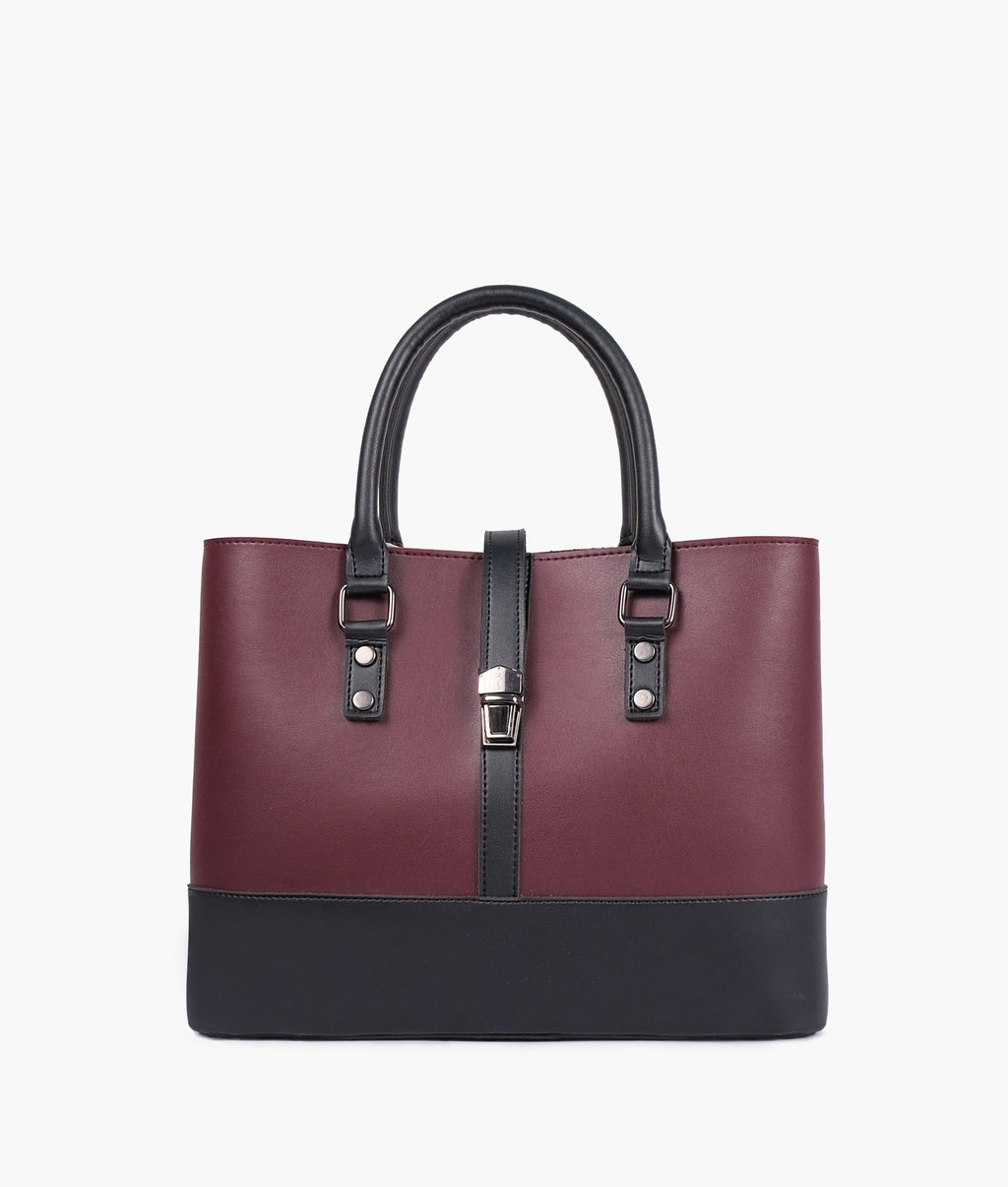 Z.B - Burgundy and black multi-compartment shoulder bag