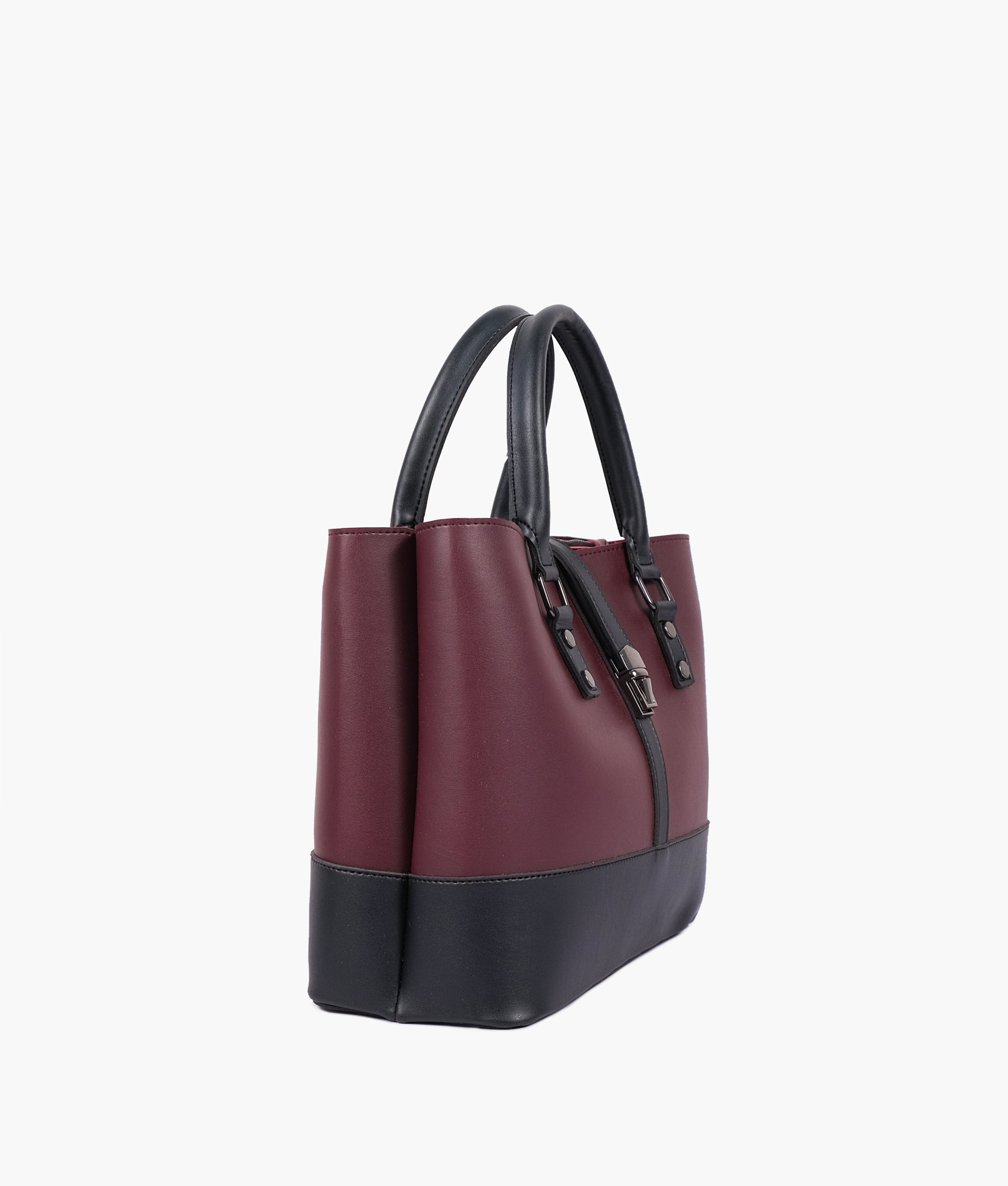 Z.B - Burgundy and black multi-compartment shoulder bag