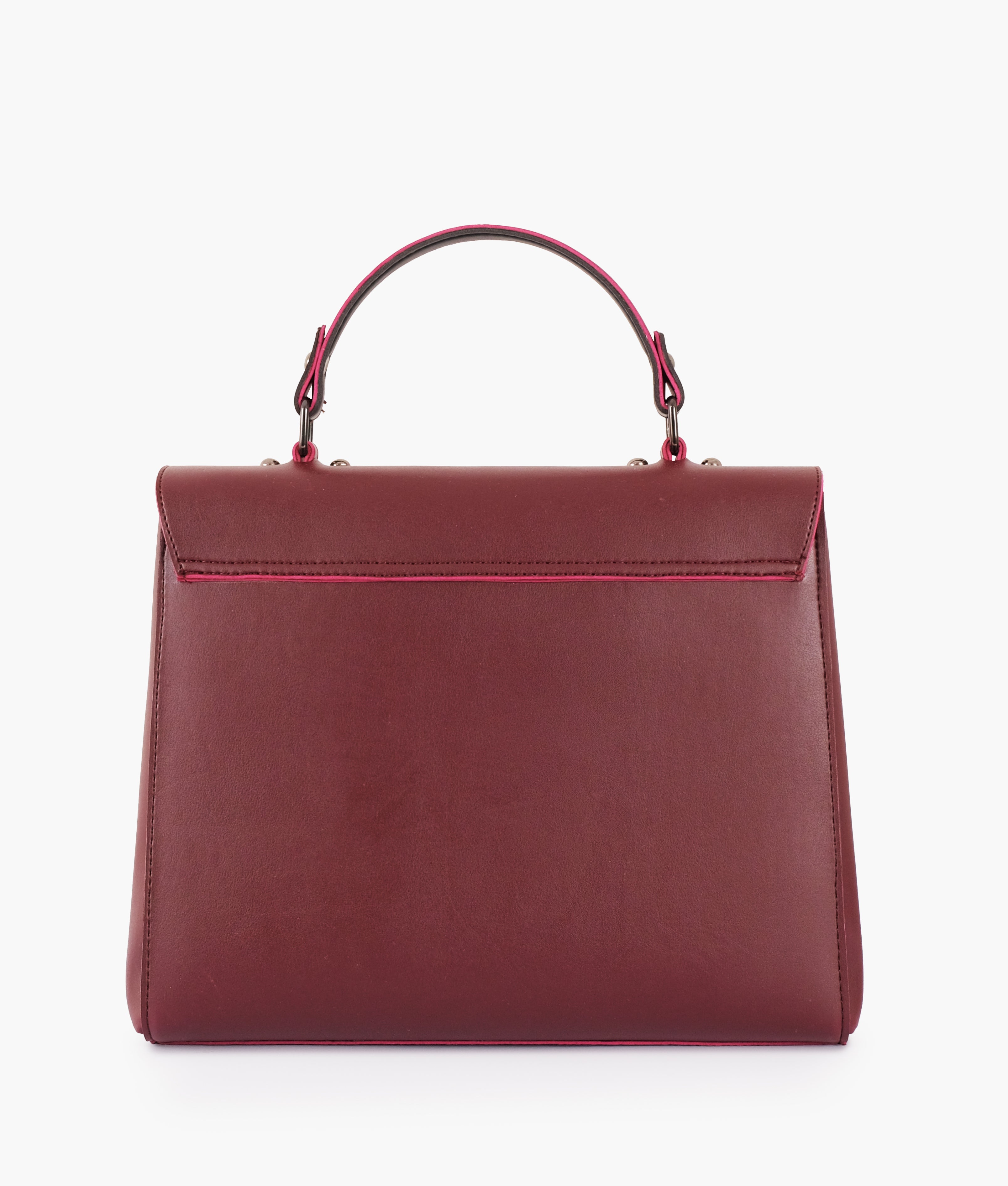 Z.B - Burgundy flap-over top-handle bag
