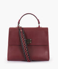 Z.B - Burgundy flap-over top-handle bag