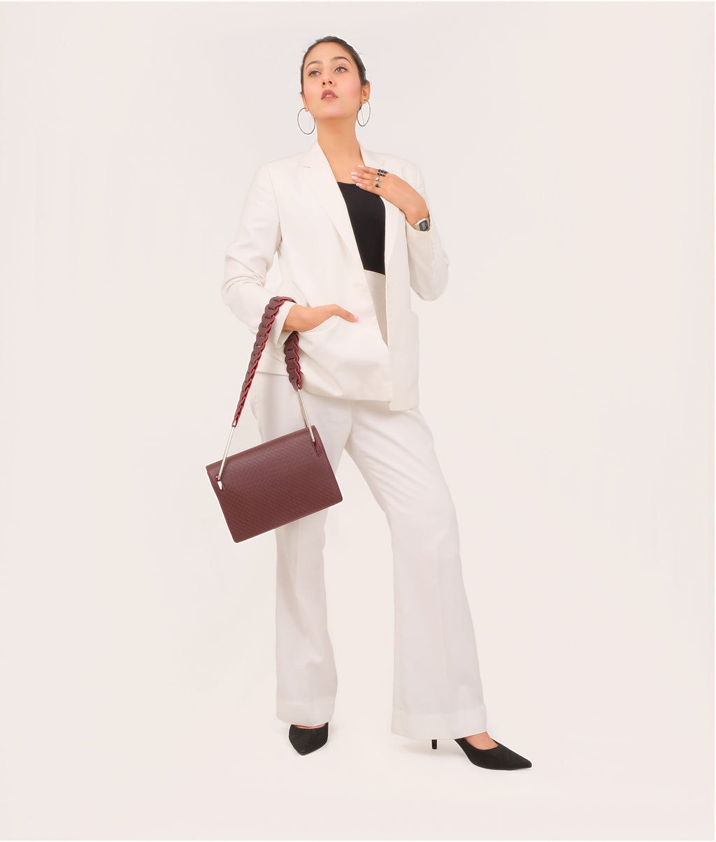 Z.B - Burgundy loop strap shoulder bag