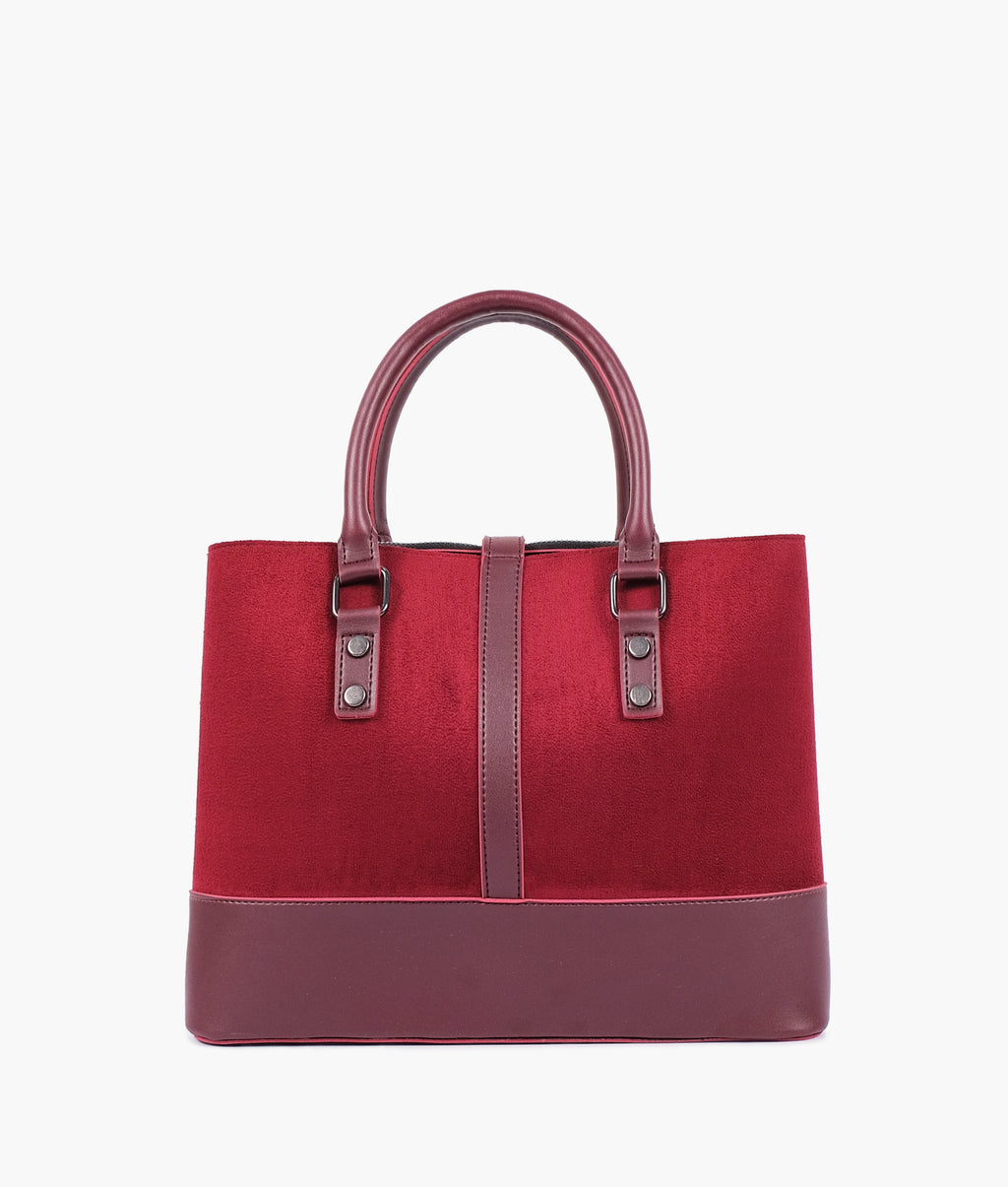 Z.B - Burgundy suede multi-compartment shoulder bag