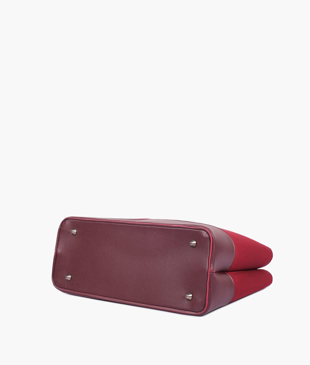 Z.B - Burgundy suede multi-compartment shoulder bag