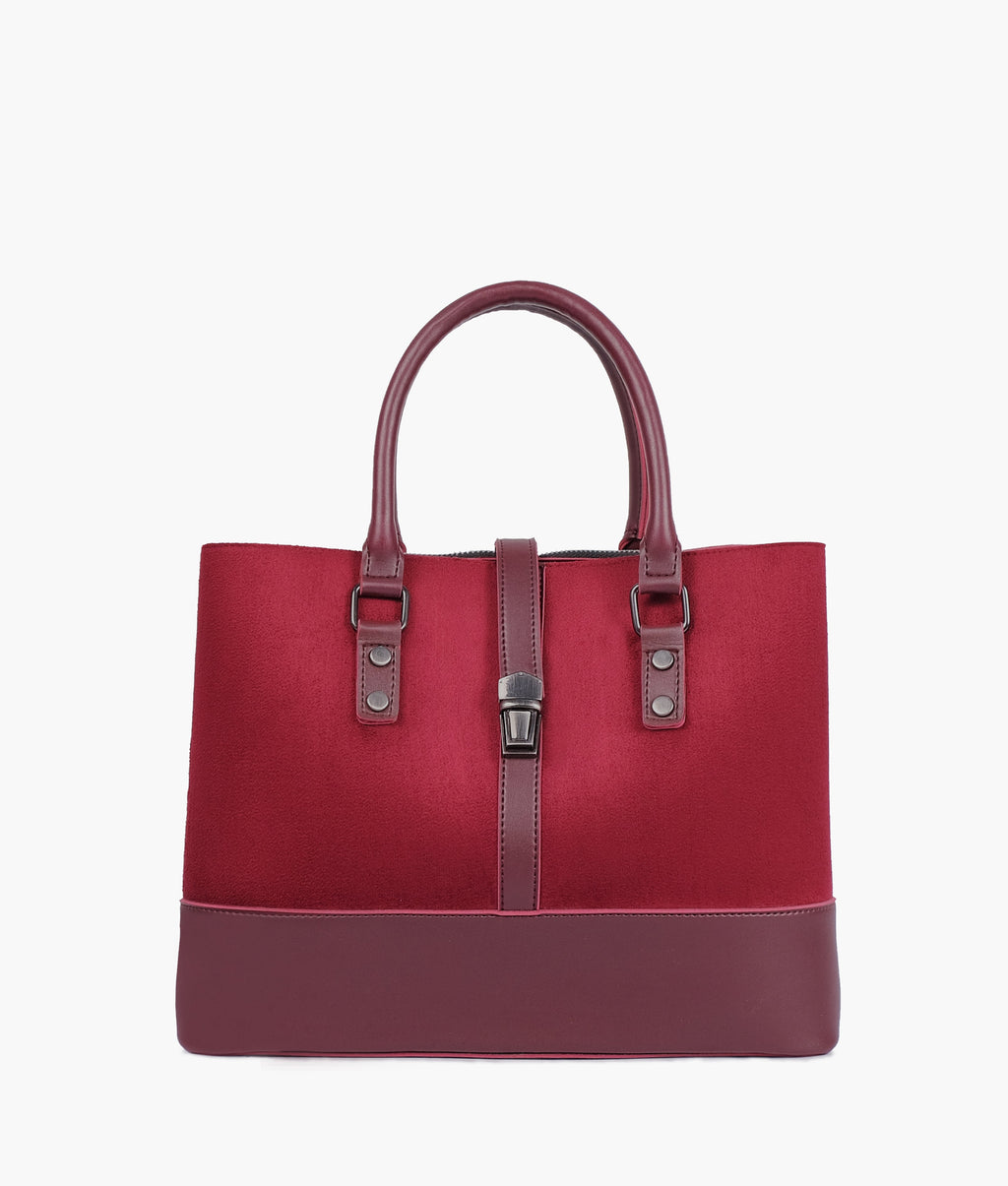 Z.B - Burgundy suede multi-compartment shoulder bag
