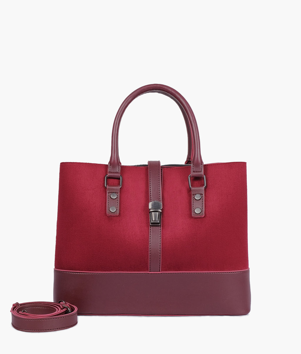 Z.B - Burgundy suede multi-compartment shoulder bag