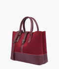 Z.B - Burgundy suede multi-compartment shoulder bag