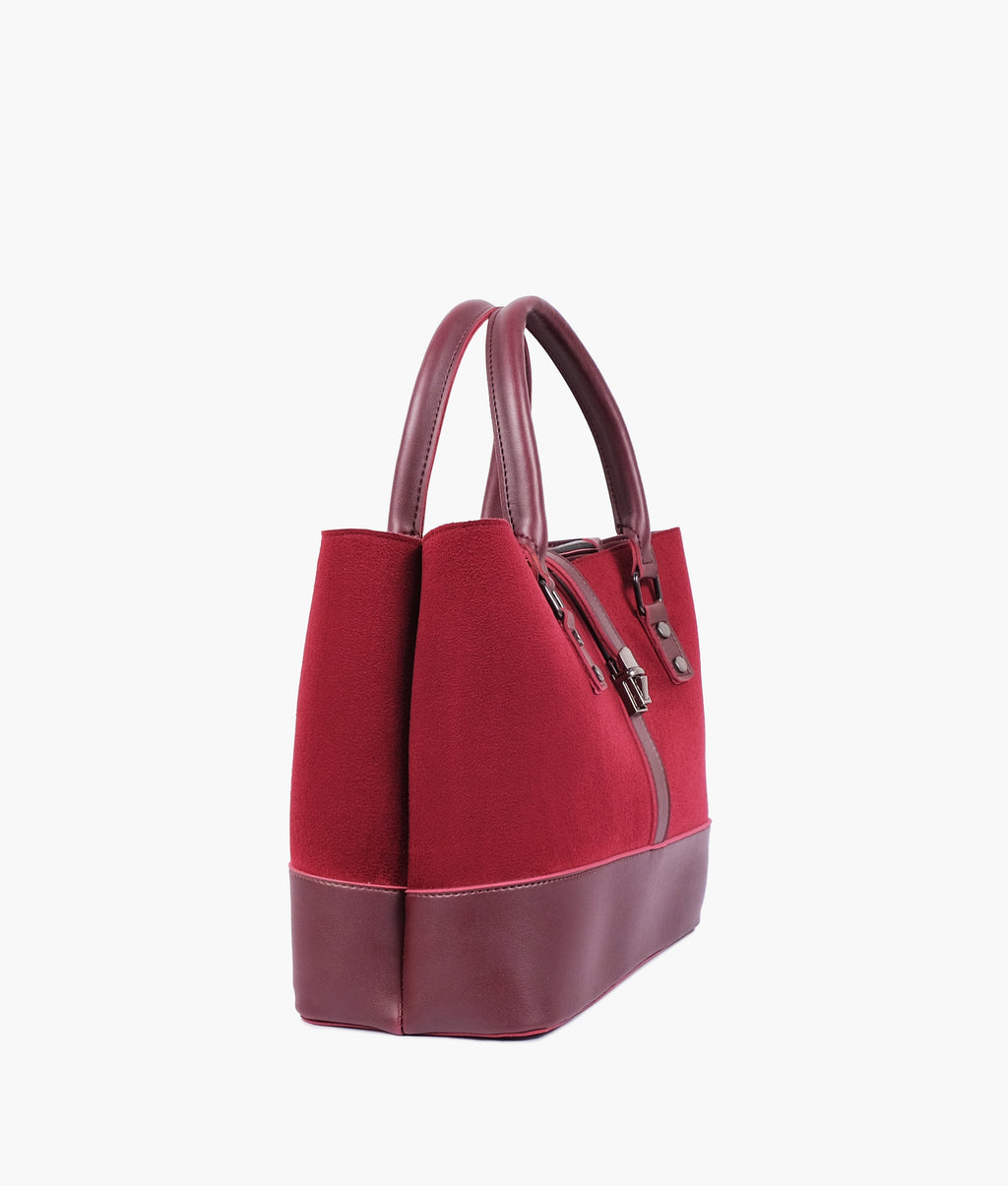 Z.B - Burgundy suede multi-compartment shoulder bag