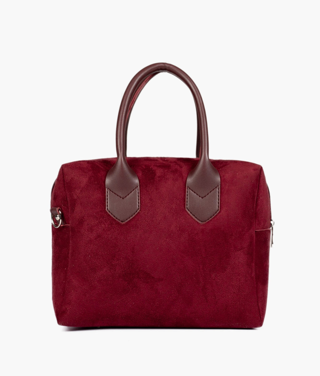 Z.B - Burgundy suede mini bowling bag