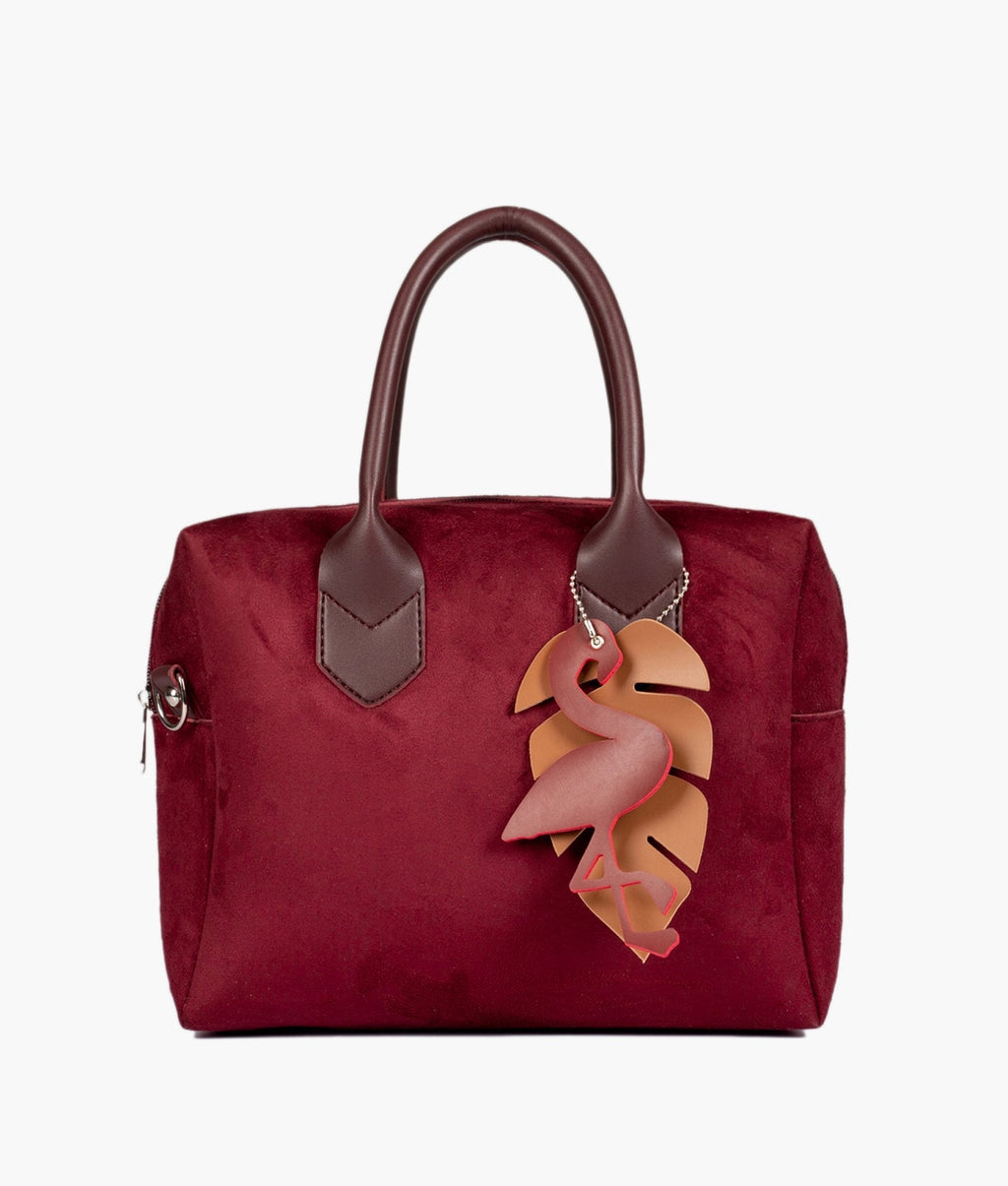 Z.B - Burgundy suede mini bowling bag