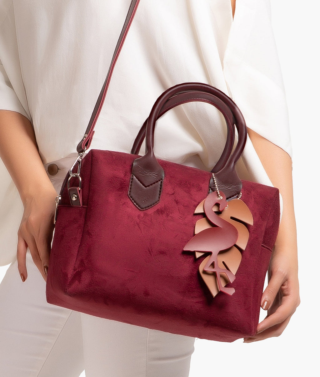 Z.B - Burgundy suede mini bowling bag