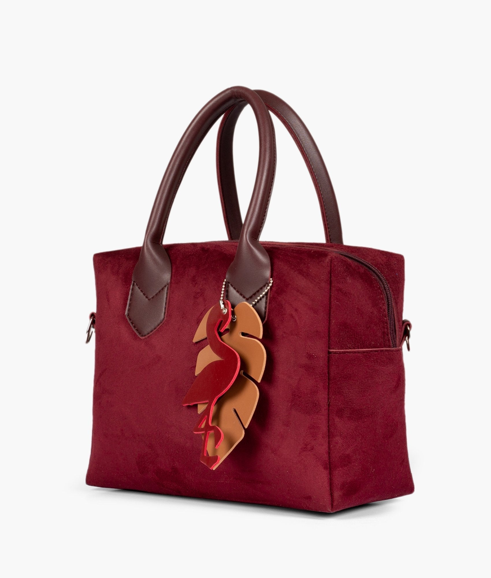 Z.B - Burgundy suede mini bowling bag