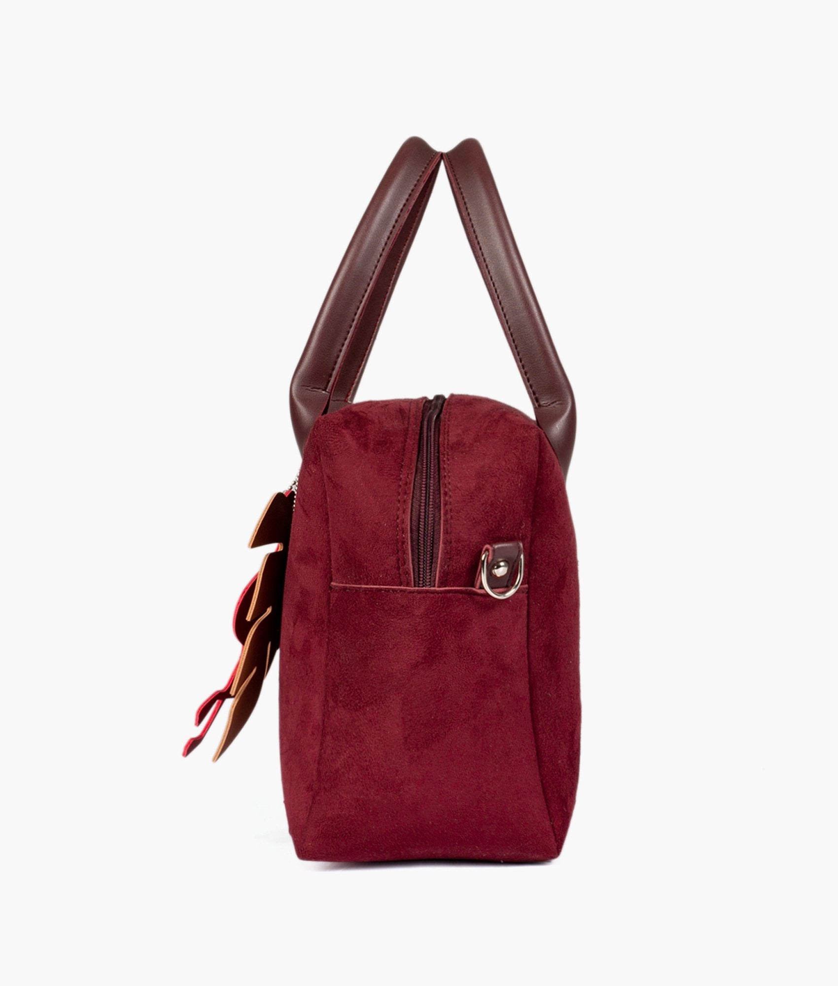 Z.B - Burgundy suede mini bowling bag