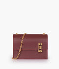 Z.B - Burgundy weaved chain shoulder bag with twist lock