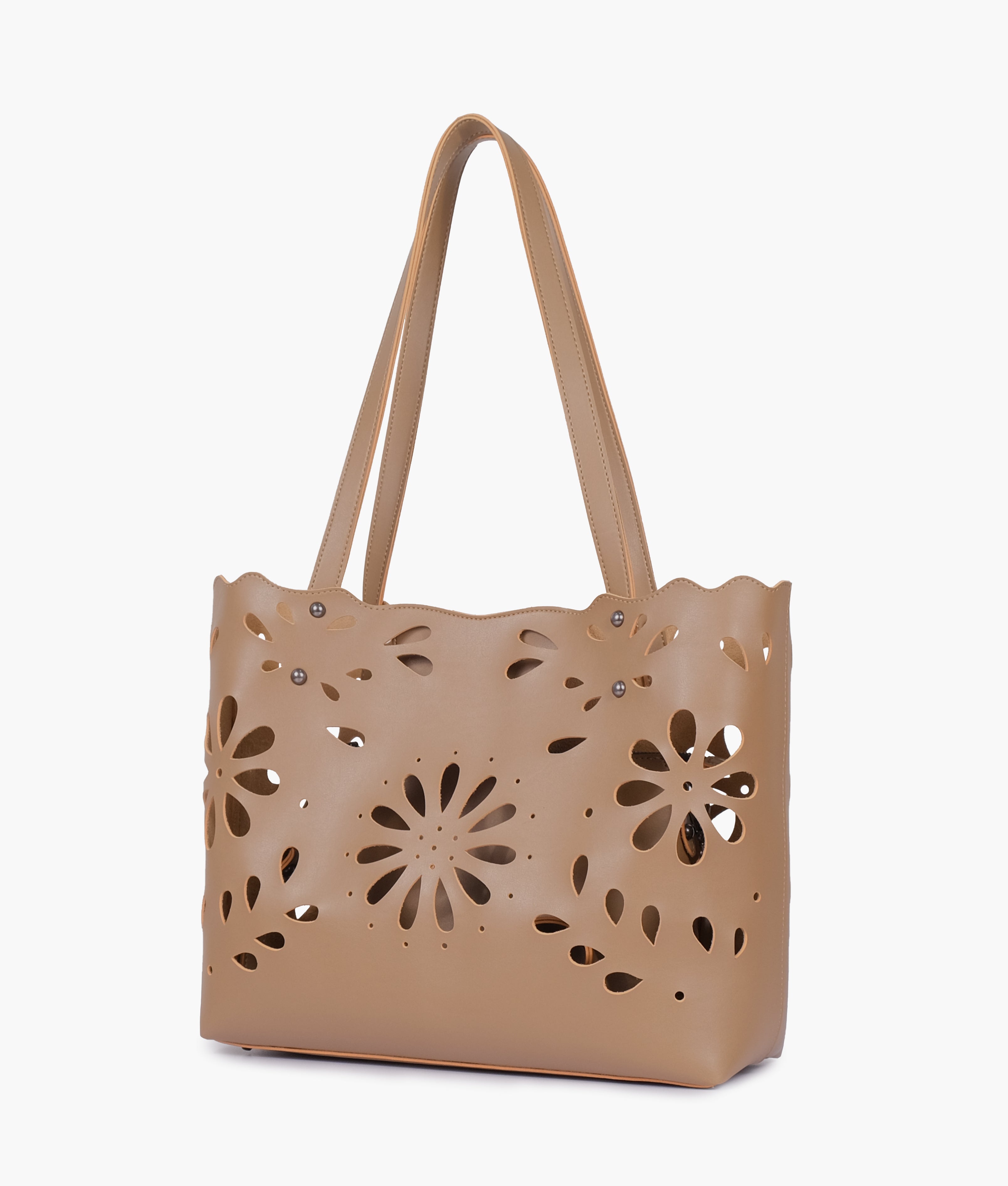 Z.B - Coffee two-piece floral tote