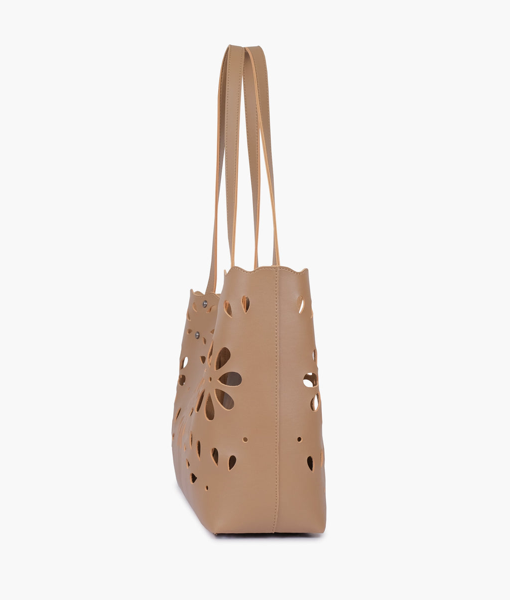 Z.B - Coffee two-piece floral tote