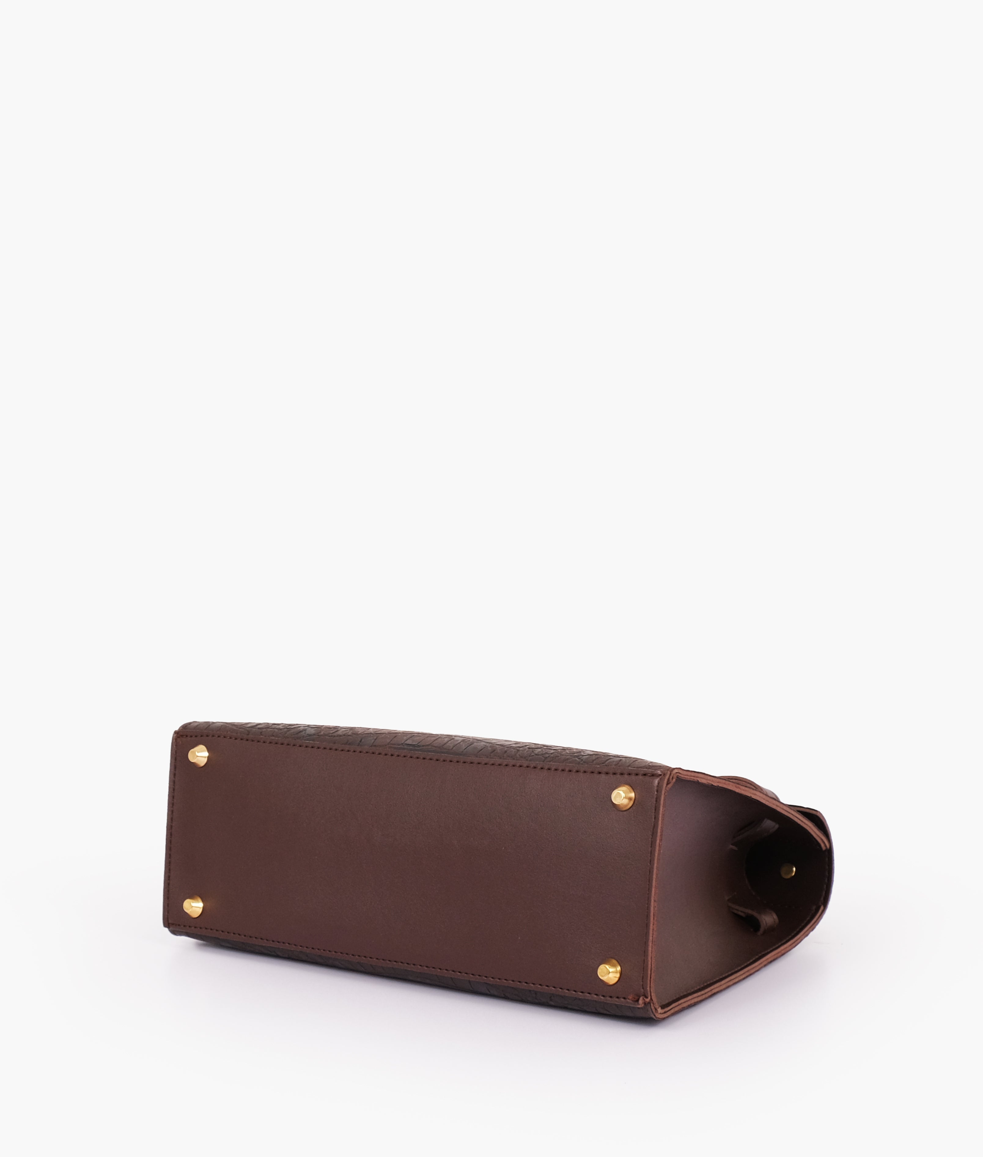 Z.B - Dark brown crocodile cross-body bag with top-handle