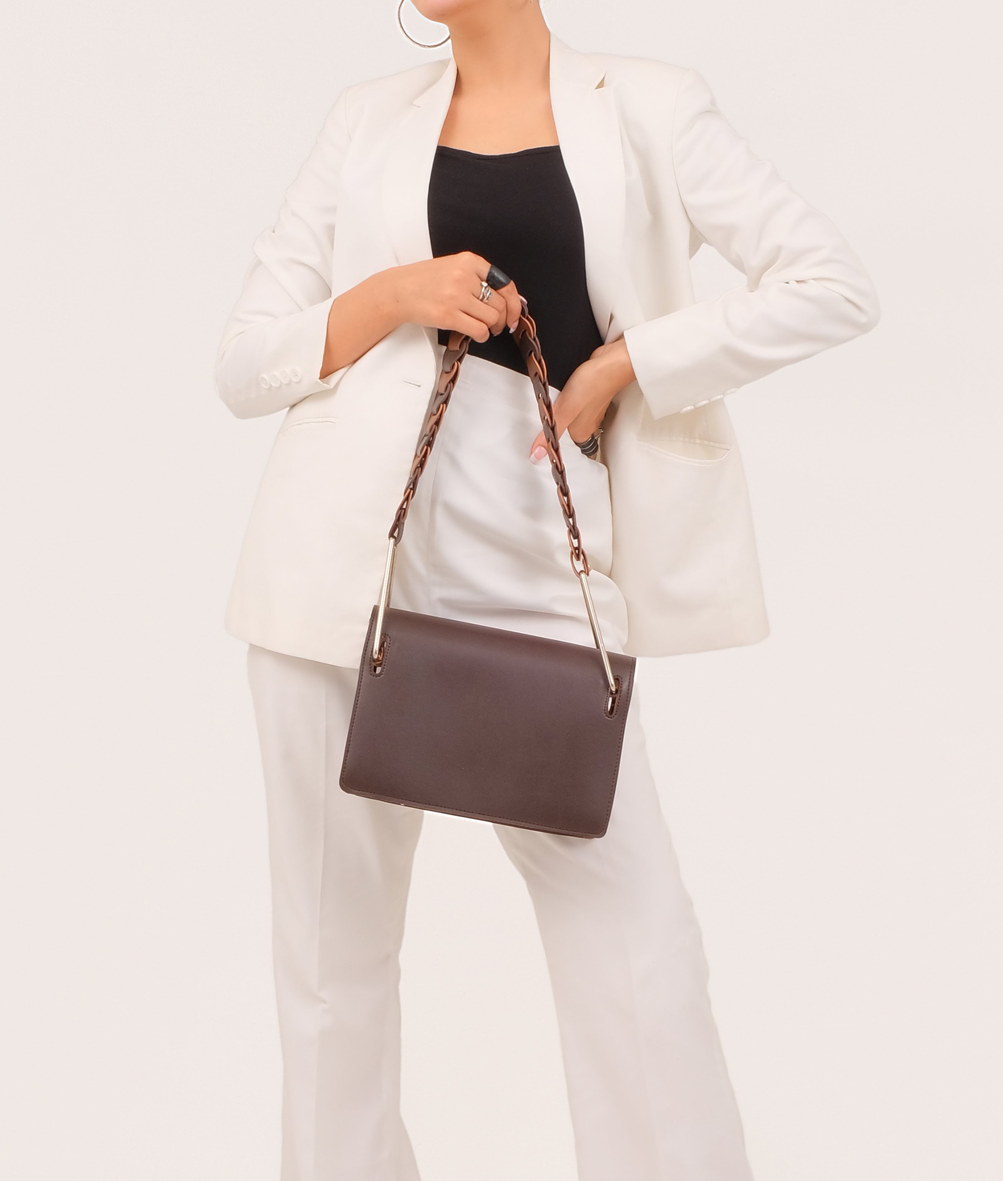 Z.B - Dark brown loop strap shoulder bag