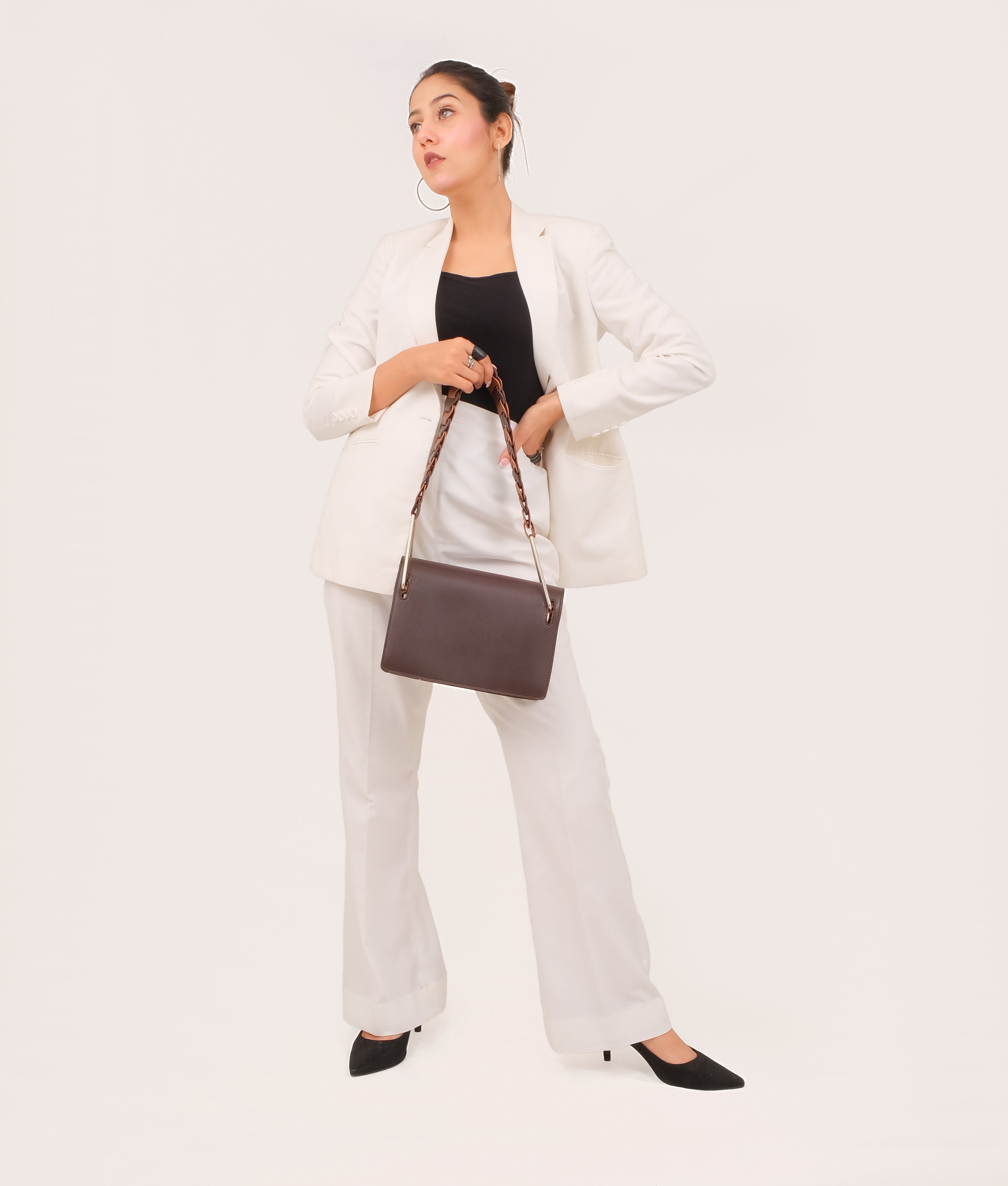 Z.B - Dark brown loop strap shoulder bag