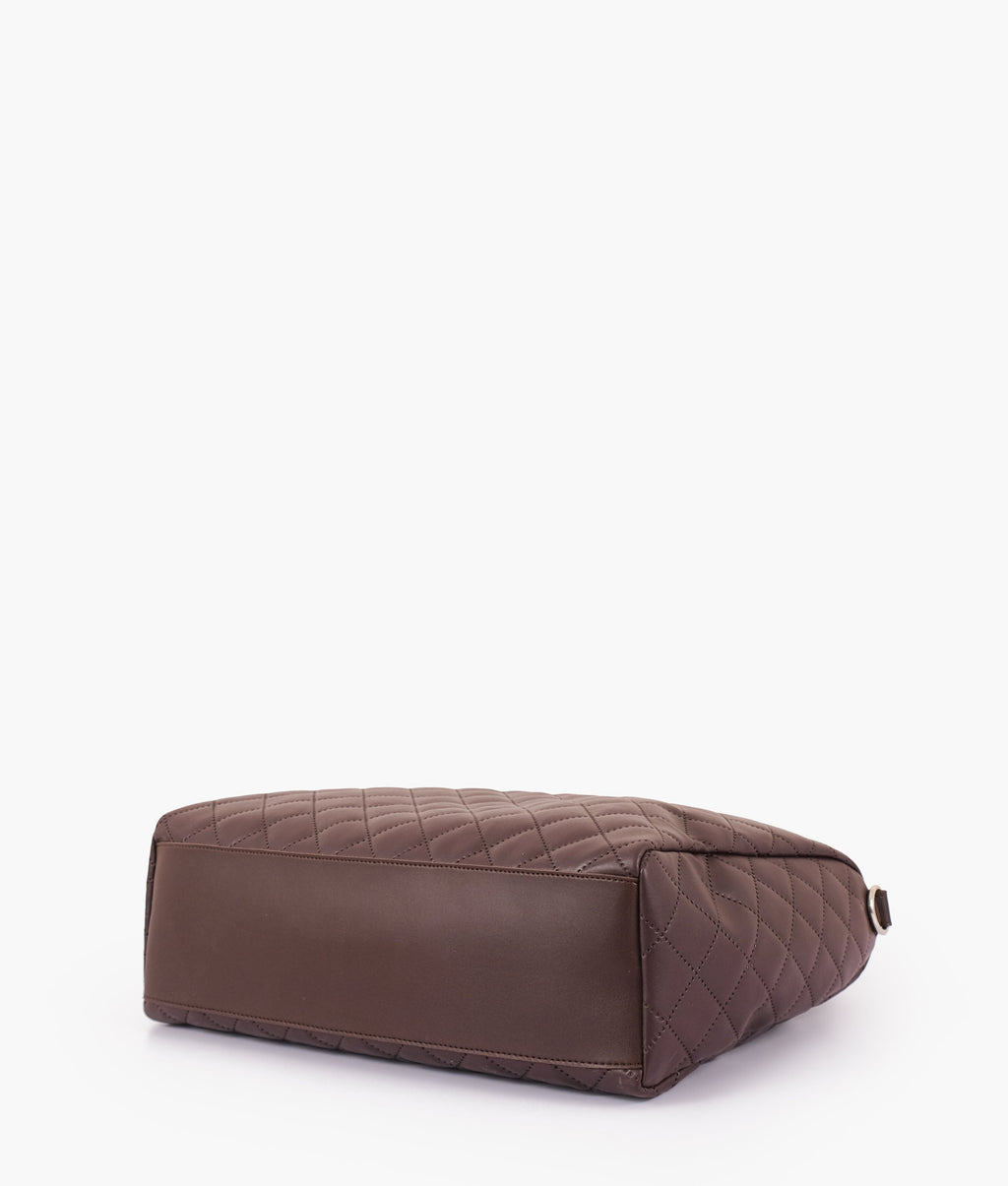 Z.B - Dark brown quilted carryall tote bag