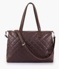 Z.B - Dark brown quilted carryall tote bag
