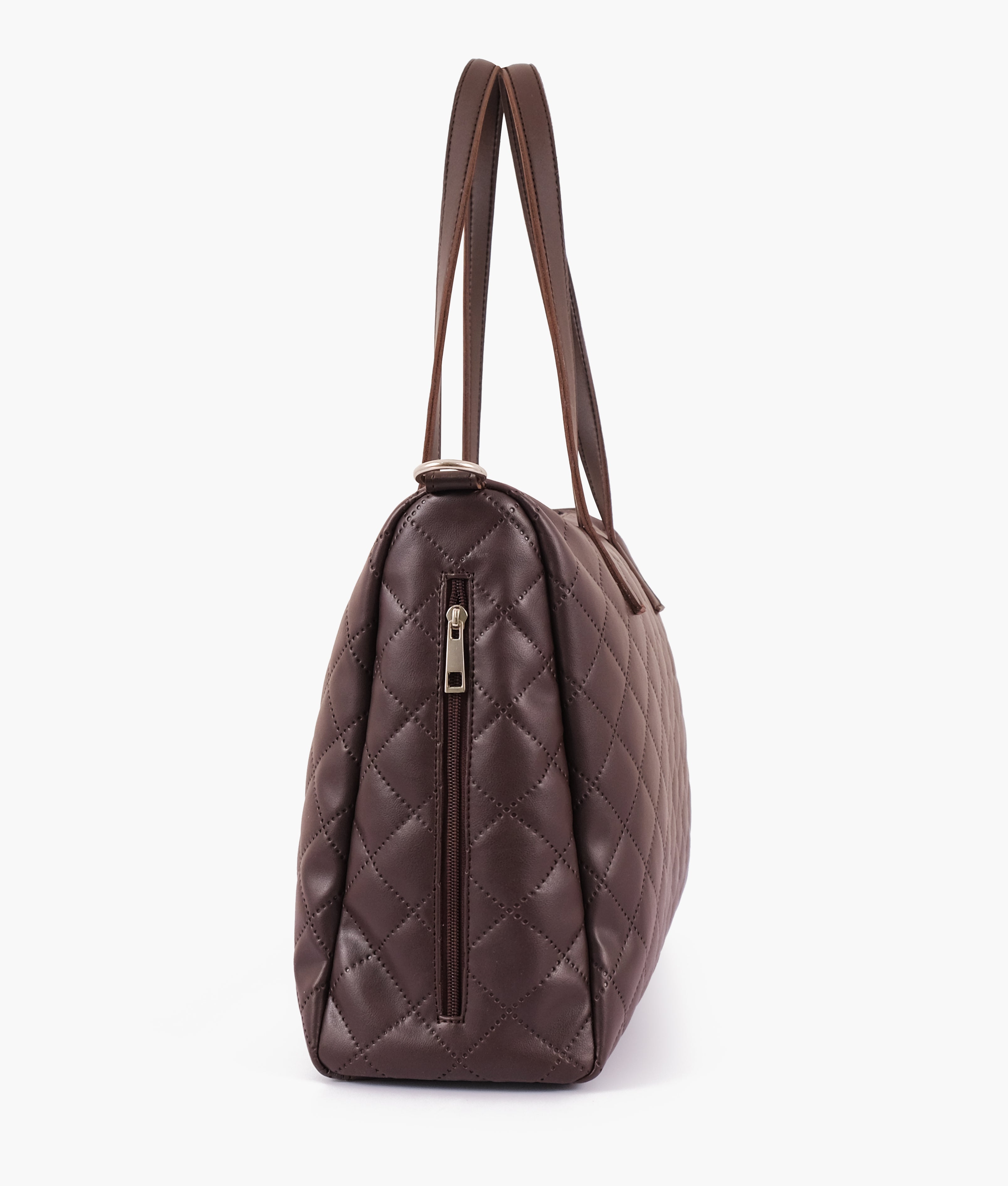 Z.B - Dark brown quilted carryall tote bag