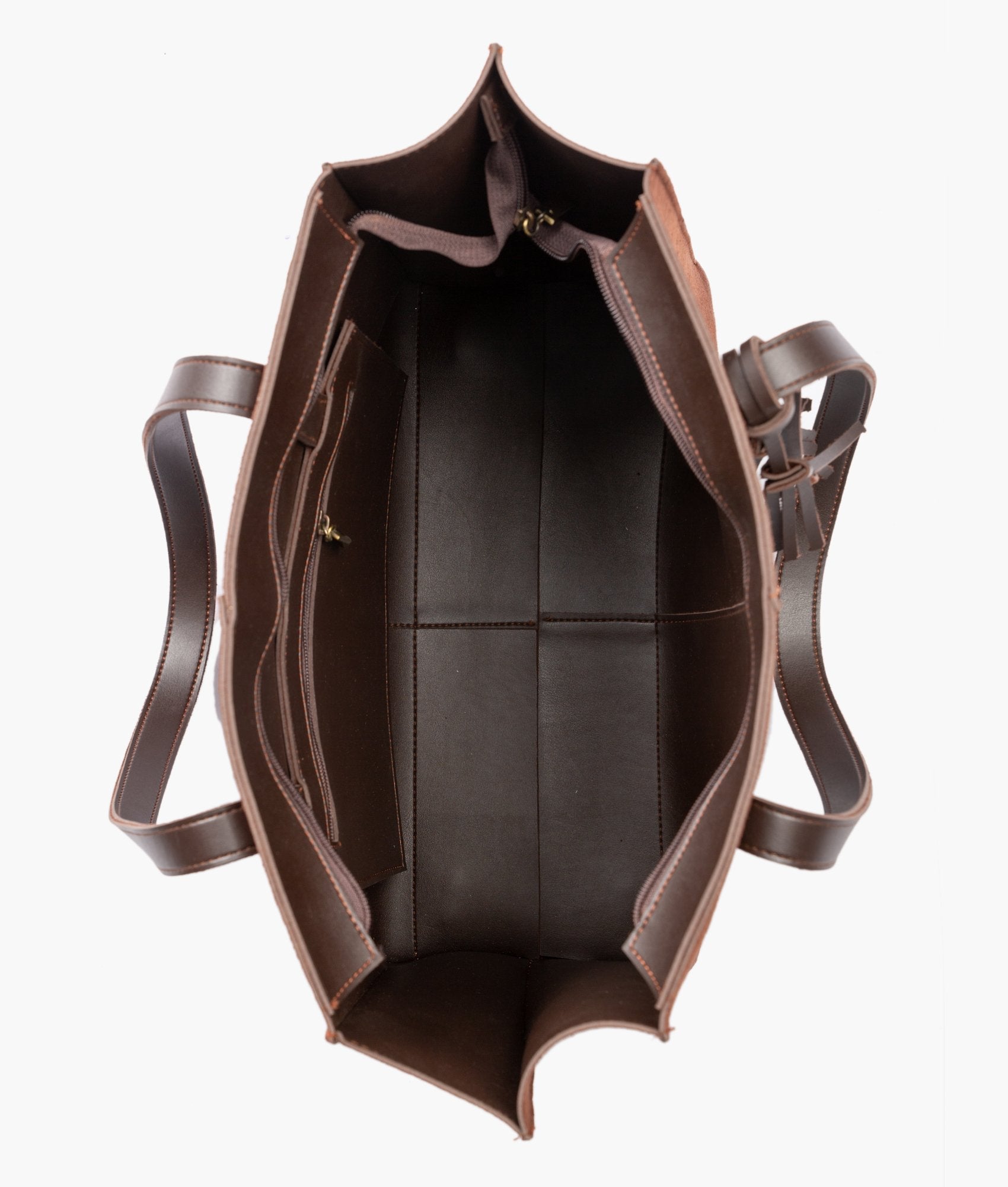 Z.B - Dark brown suede over the shoulder tote bag