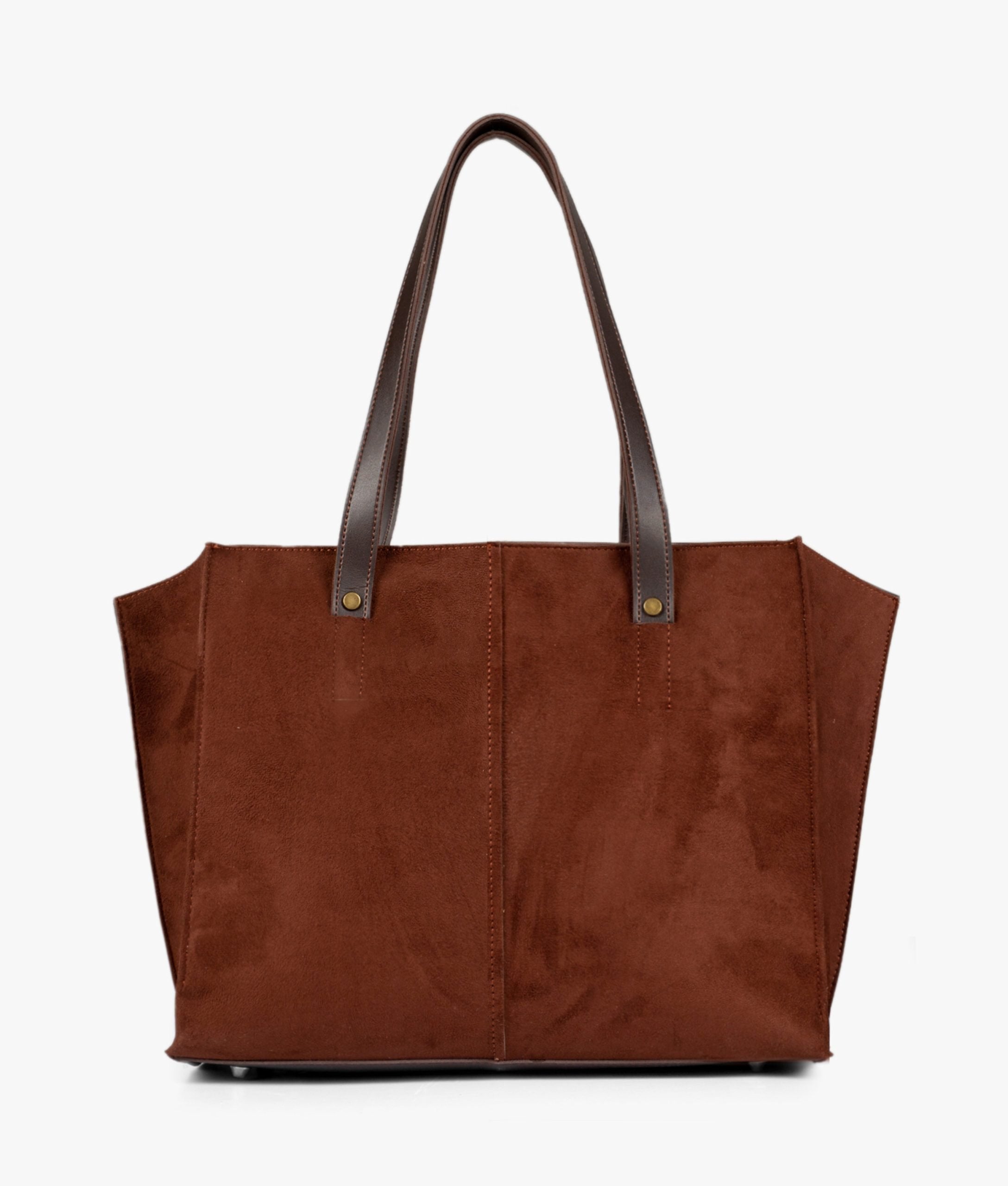 Z.B - Dark brown suede over the shoulder tote bag