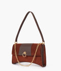 Z.B - Dark brown suede buckle envelope bag